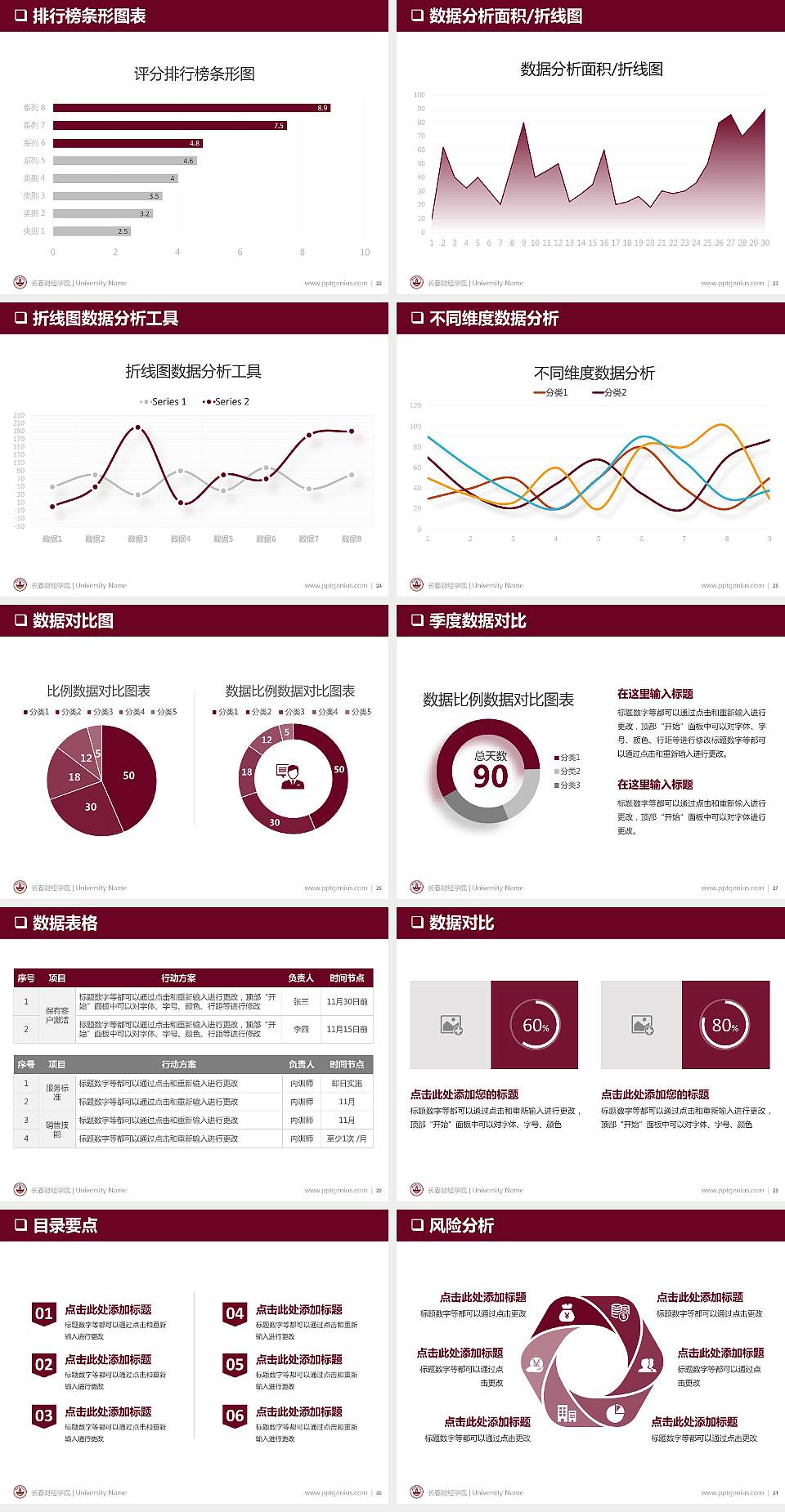 长春财经学院PPT模板下载4:3格式幻灯片预览图4