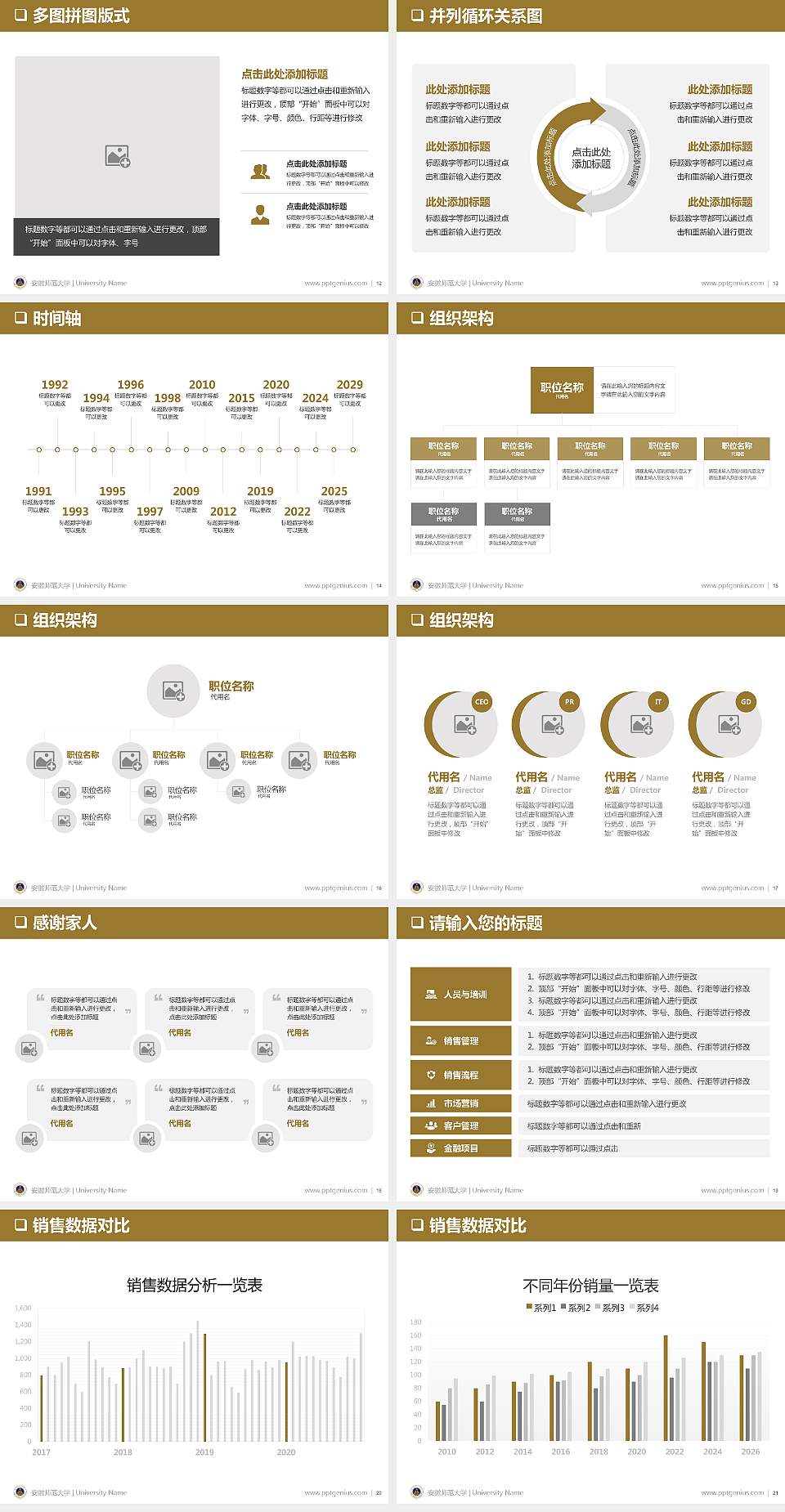 安徽师范大学PPT模板下载4:3格式幻灯片预览图3