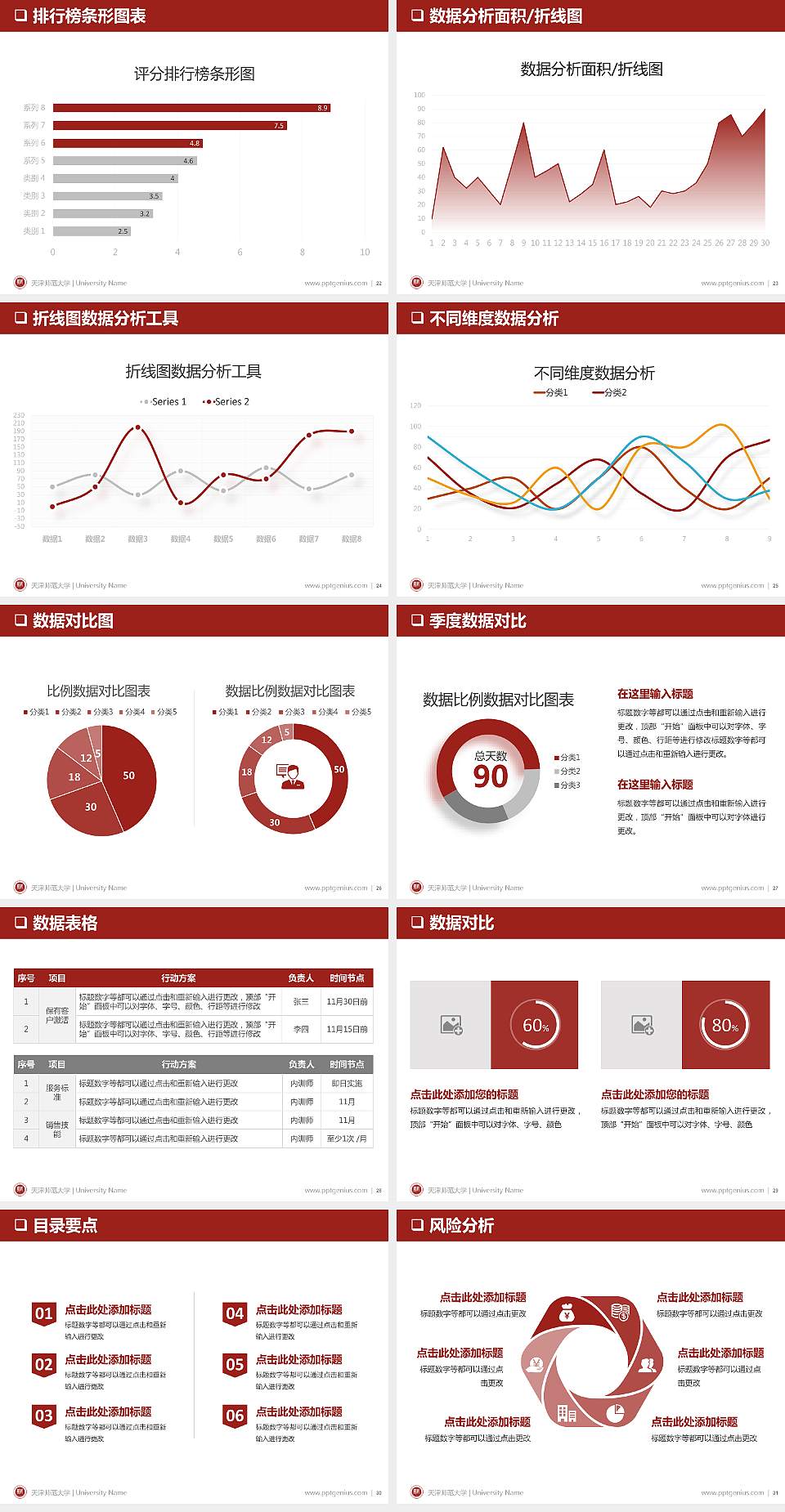 天津师范大学PPT模板下载4:3格式幻灯片预览图4