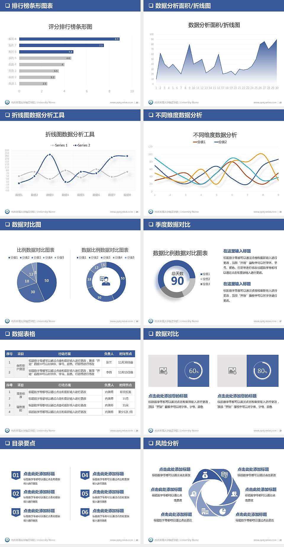 杭州师范大学钱江学院PPT模板下载4:3格式幻灯片预览图4