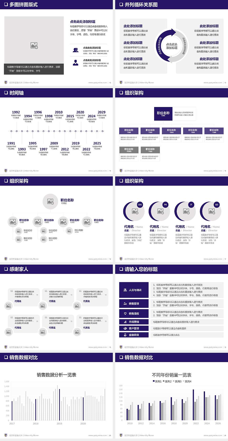北京外国语大学PPT模板下载4:3格式幻灯片预览图3