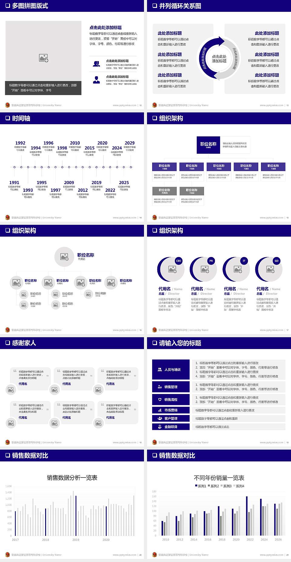 新疆兵团警官高等专科学校PPT模板下载4:3格式幻灯片预览图3