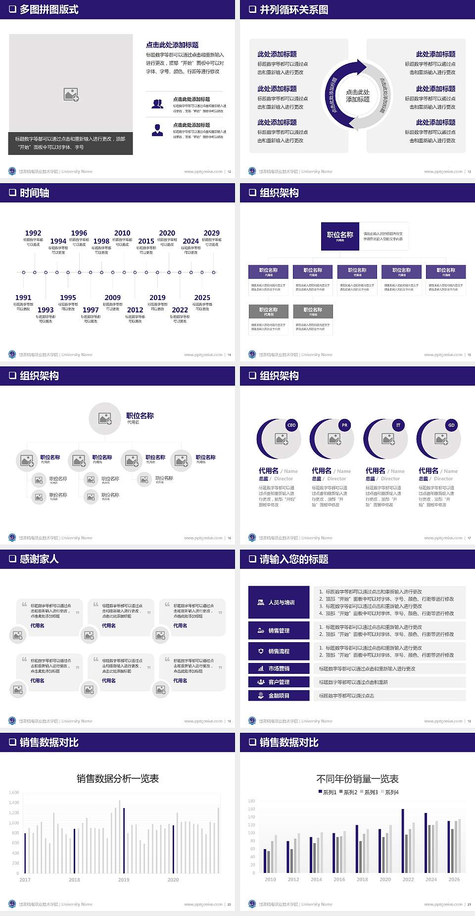 甘肃机电职业技术学院PPT模板下载4:3格式幻灯片预览图3