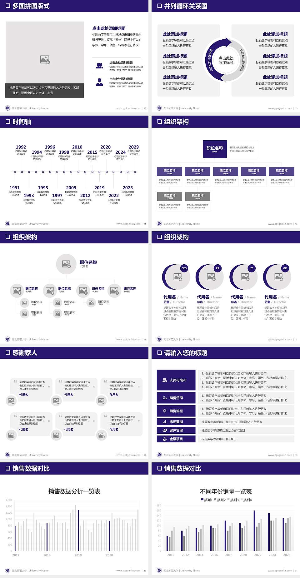 湖北师范大学PPT模板下载4:3格式幻灯片预览图3