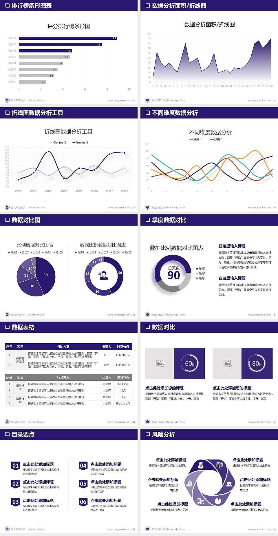 湖北师范大学PPT模板下载4:3格式幻灯片预览图4