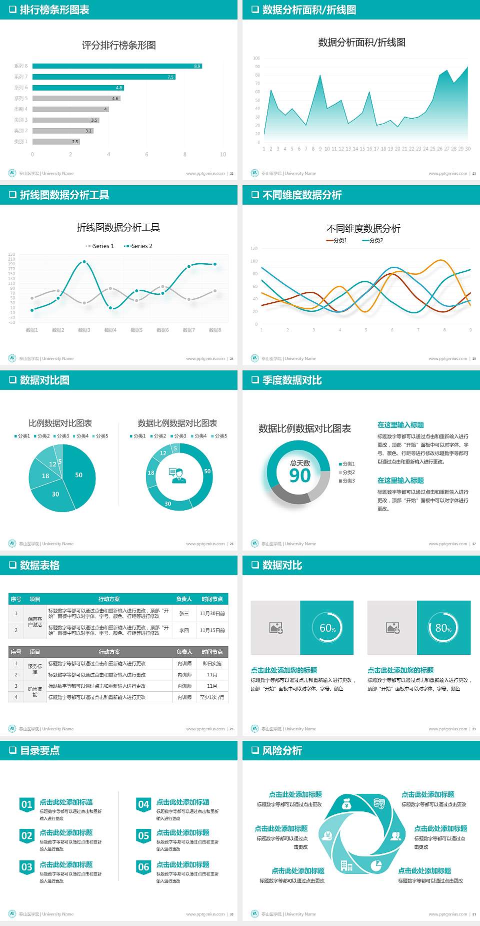 泰山医学院PPT模板下载4:3格式幻灯片预览图4