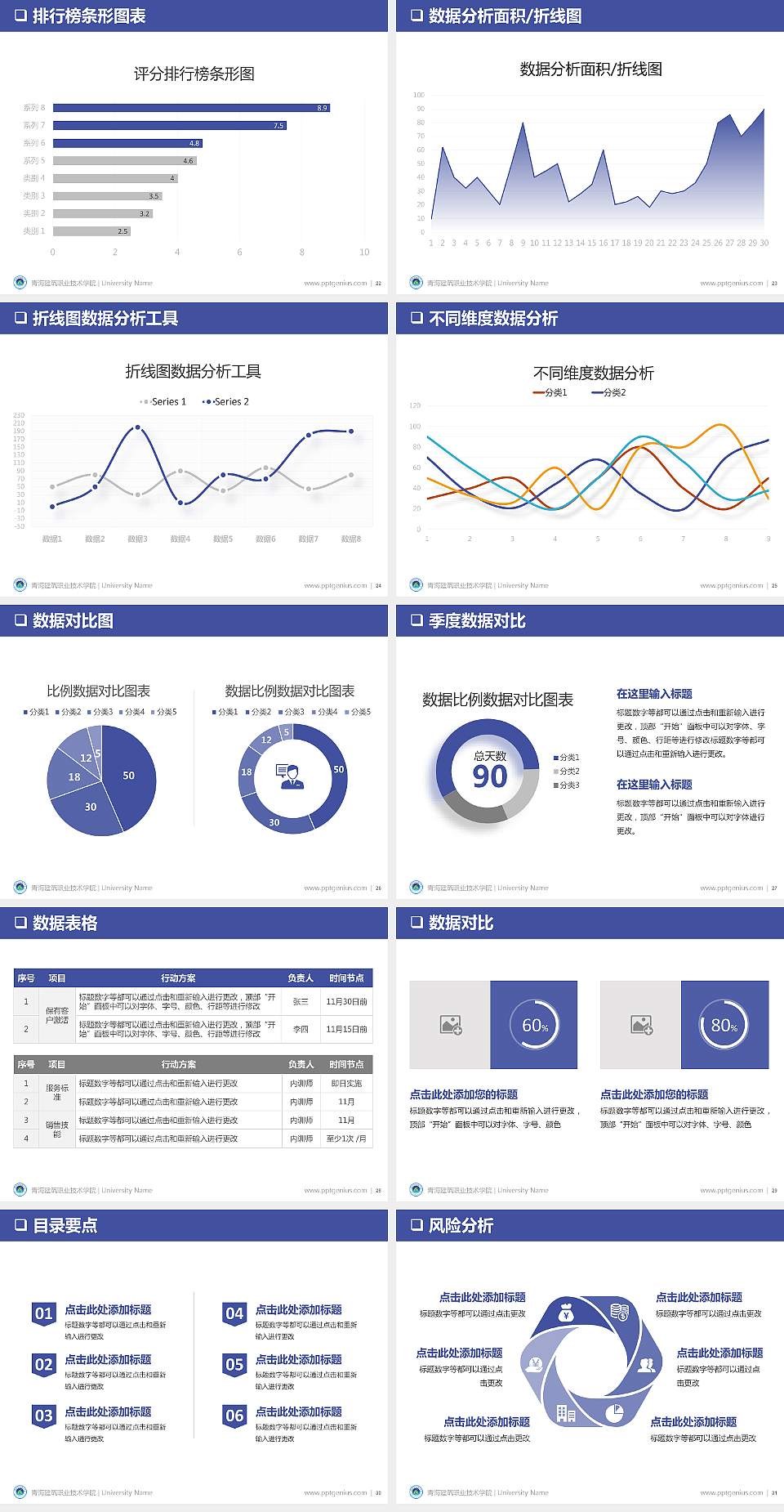 青海建筑职业技术学院PPT模板下载4:3格式幻灯片预览图4