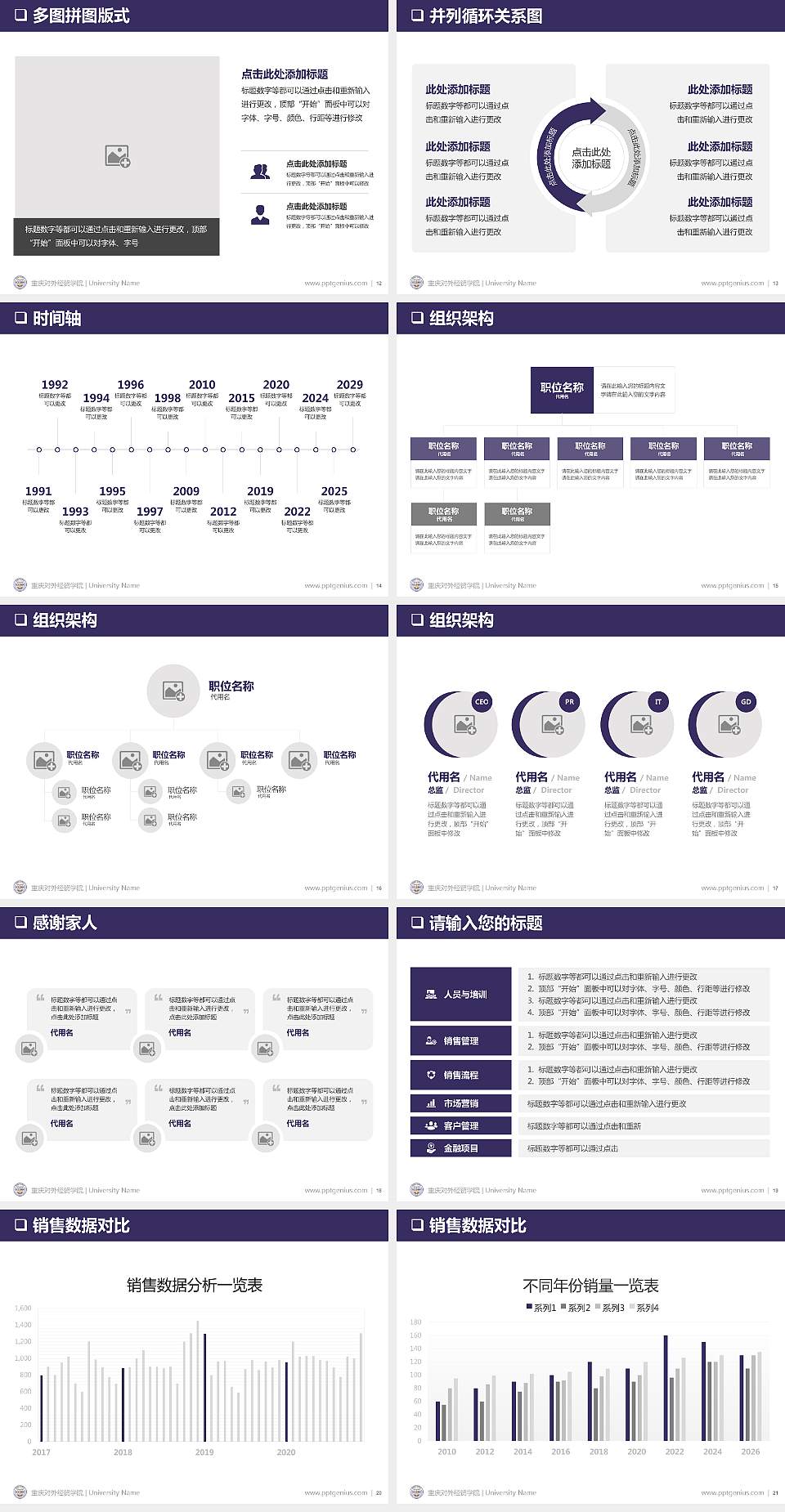 重庆对外经贸学院PPT模板下载4:3格式幻灯片预览图3