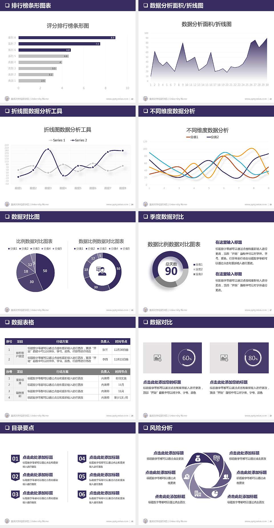 重庆对外经贸学院PPT模板下载4:3格式幻灯片预览图4
