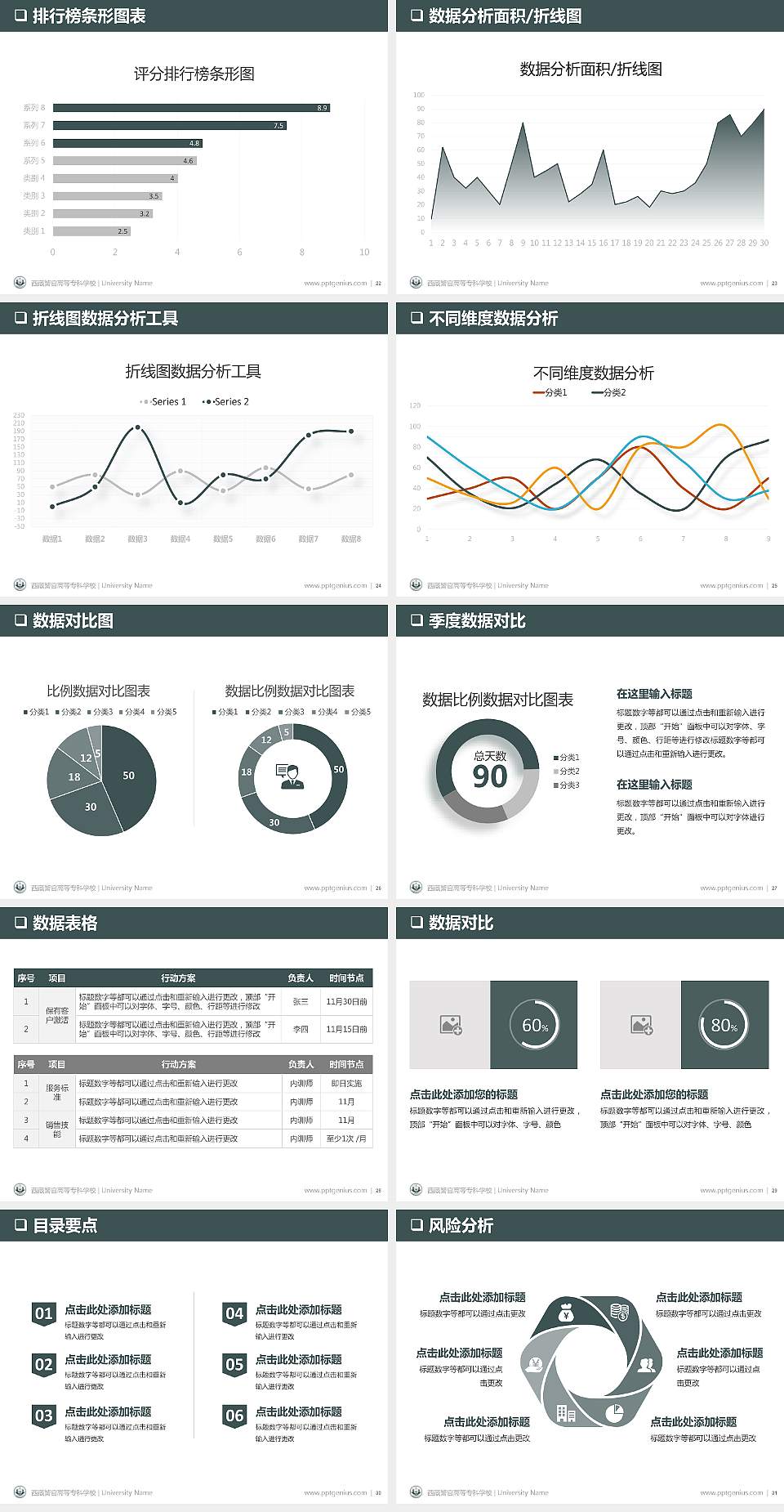 西藏警官高等专科学校PPT模板下载4:3格式幻灯片预览图4