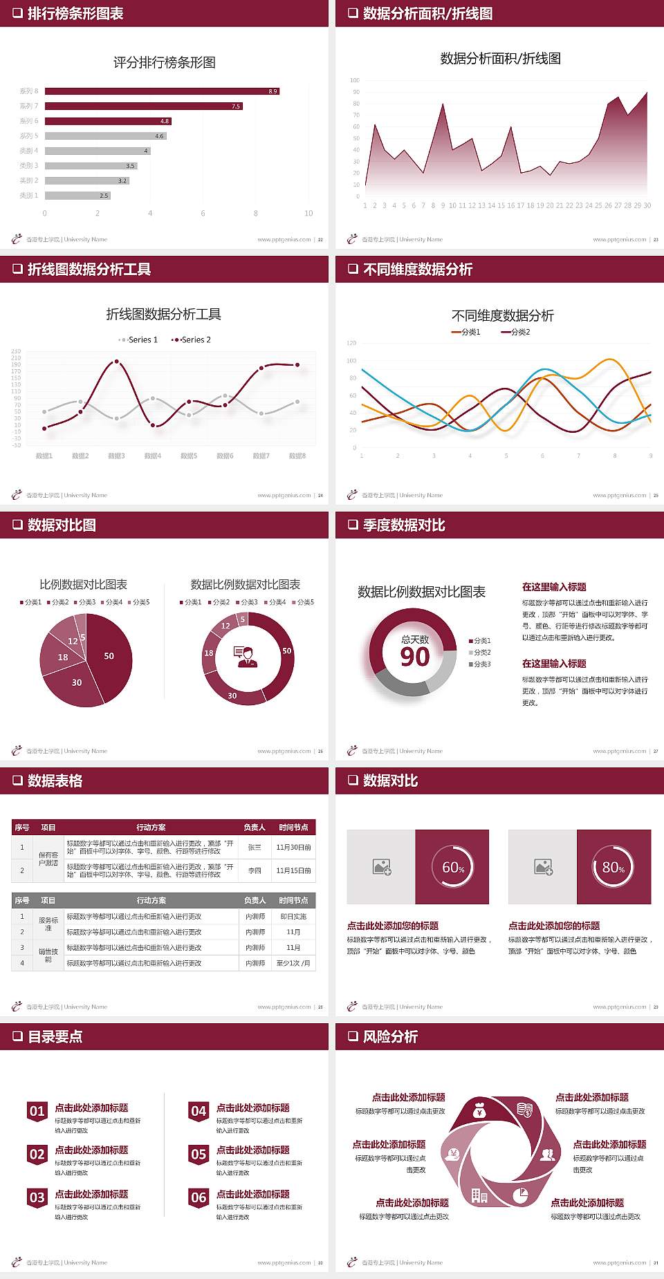 香港专上学院PPT模板下载4:3格式幻灯片预览图4