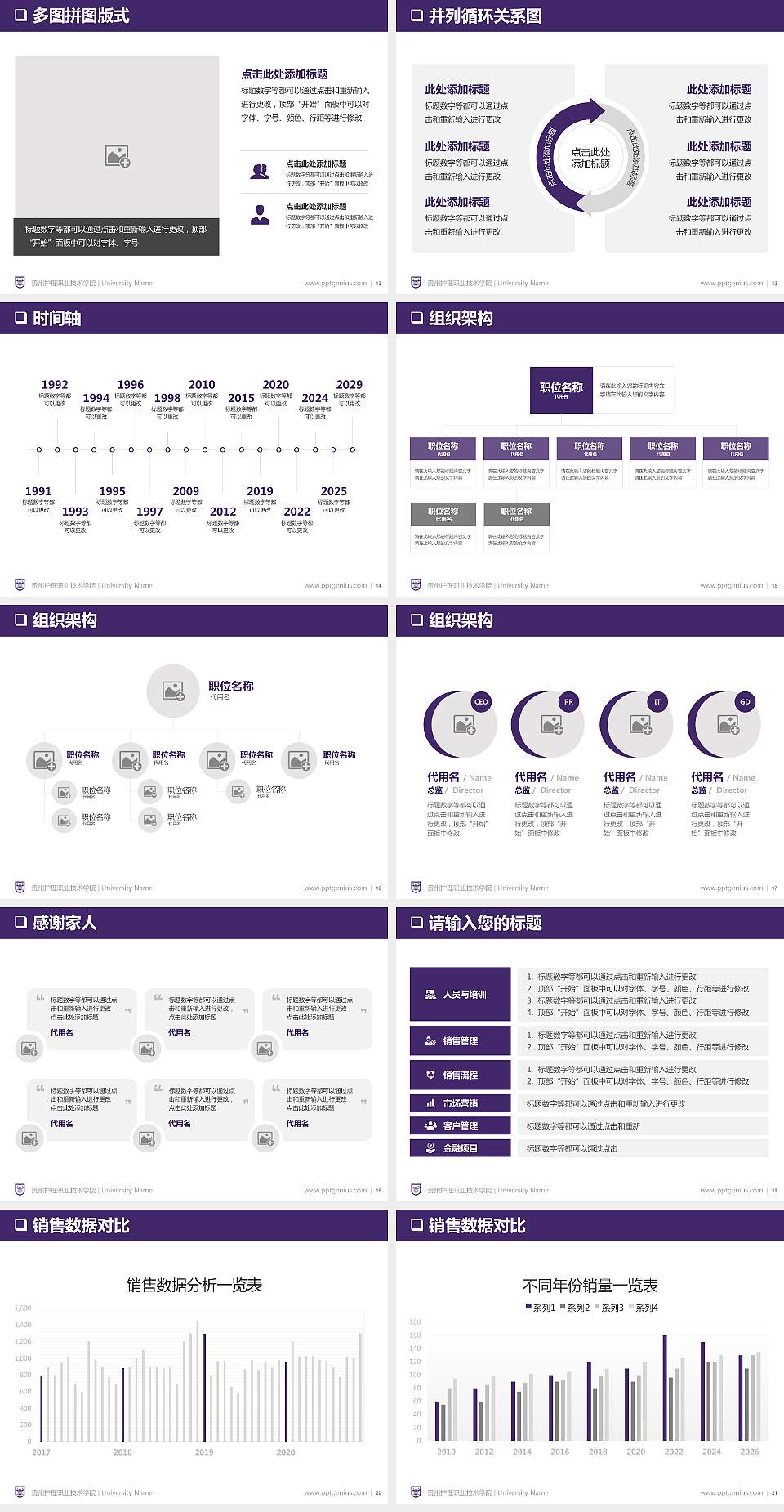 贵州护理职业技术学院PPT模板下载4:3格式幻灯片预览图3