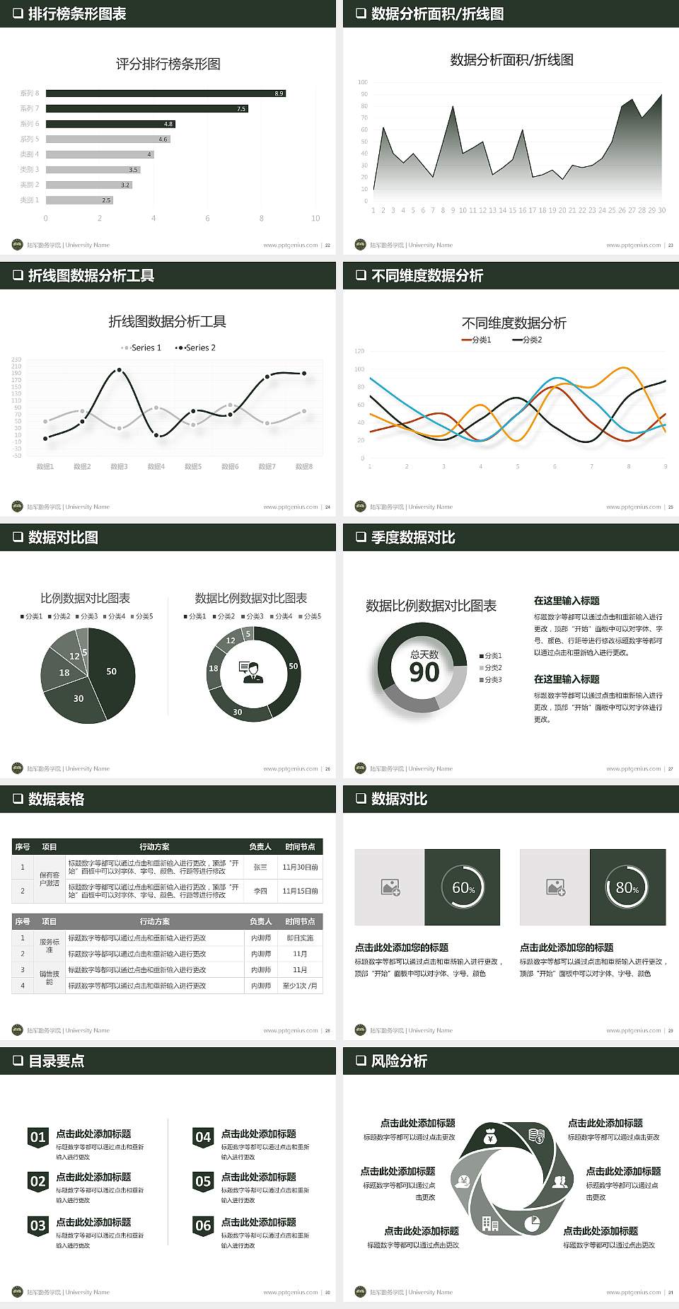 陆军勤务学院PPT模板下载4:3格式幻灯片预览图4