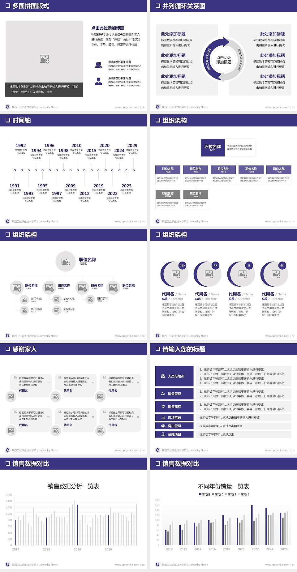 陕西工业职业技术学院PPT模板下载4:3格式幻灯片预览图3