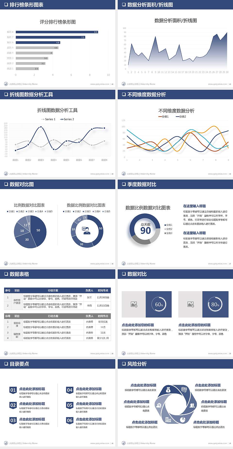 大庆职业学院PPT模板下载4:3格式幻灯片预览图4