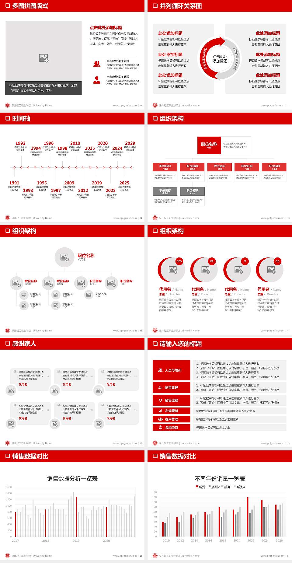 泉州轻工职业学院PPT模板下载4:3格式幻灯片预览图3