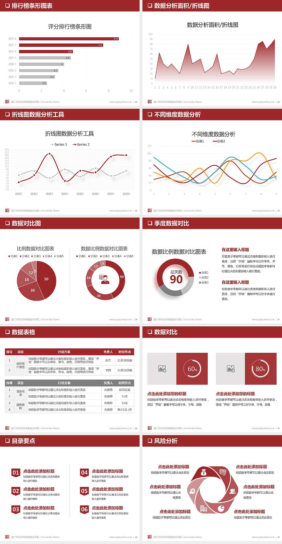 厦门华天涉外职业技术学院PPT模板下载4:3格式幻灯片预览图4