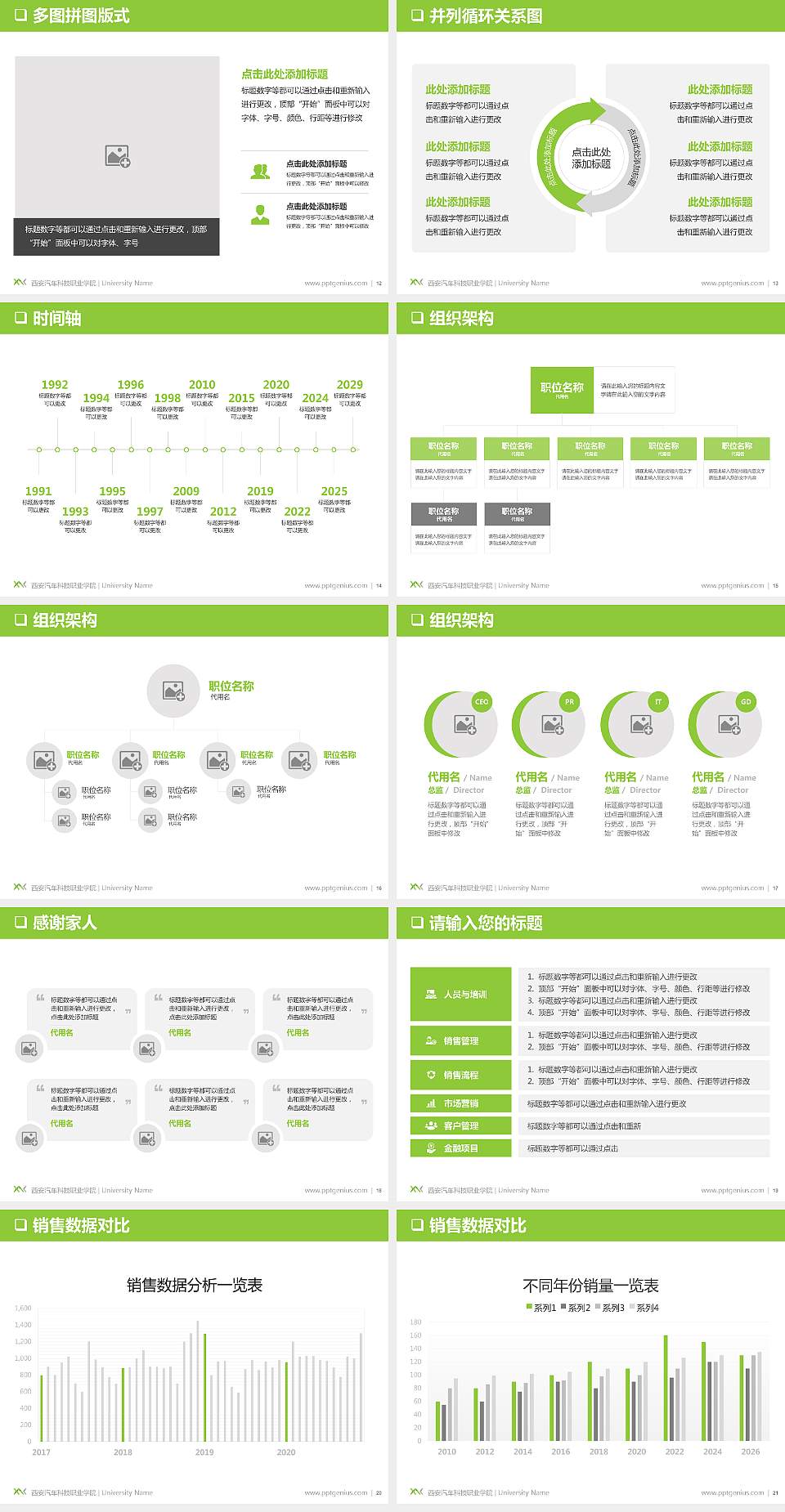 西安汽车科技职业学院PPT模板下载4:3格式幻灯片预览图3