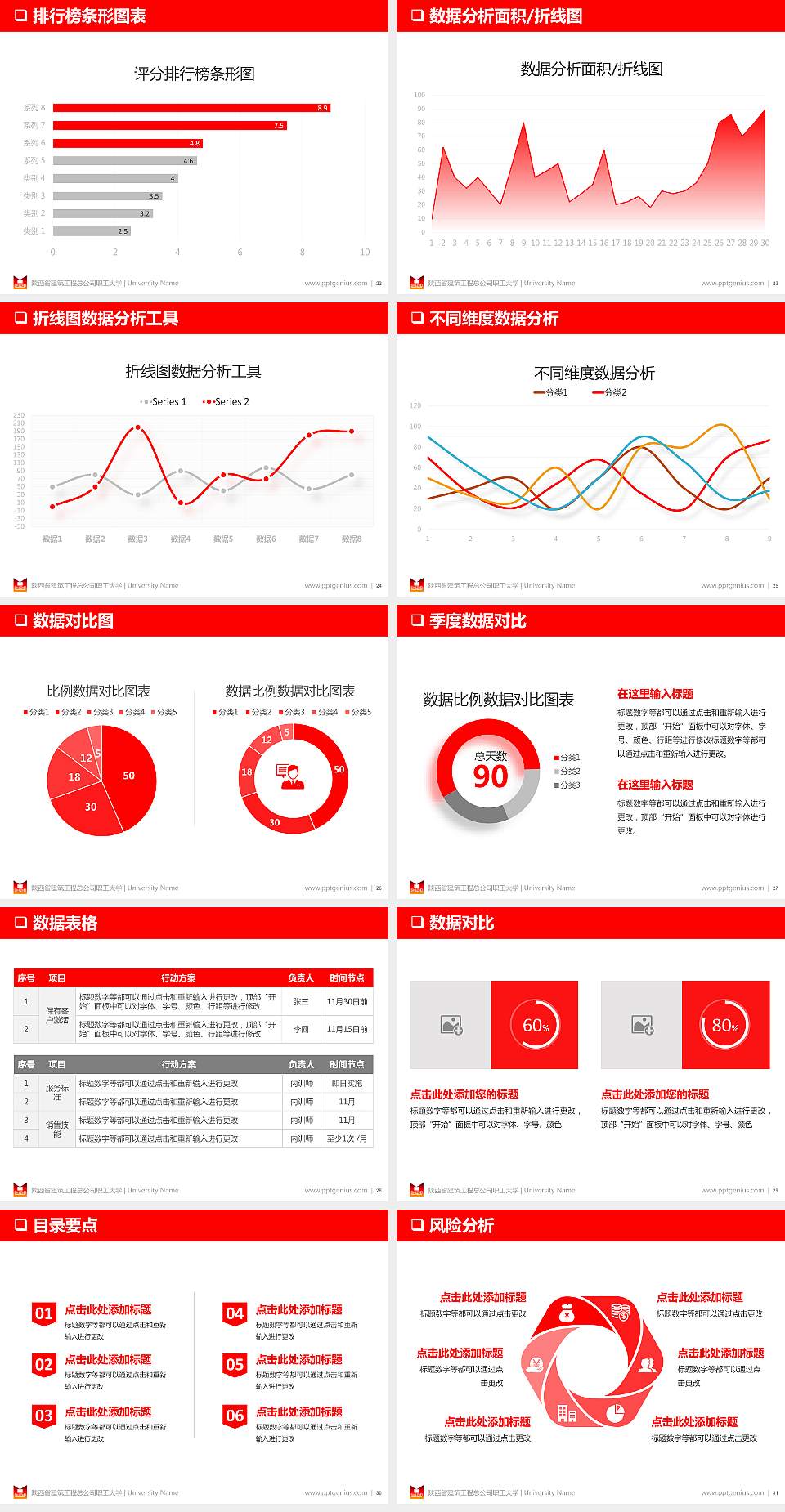 陕西省建筑工程总公司职工大学PPT模板下载4:3格式幻灯片预览图4