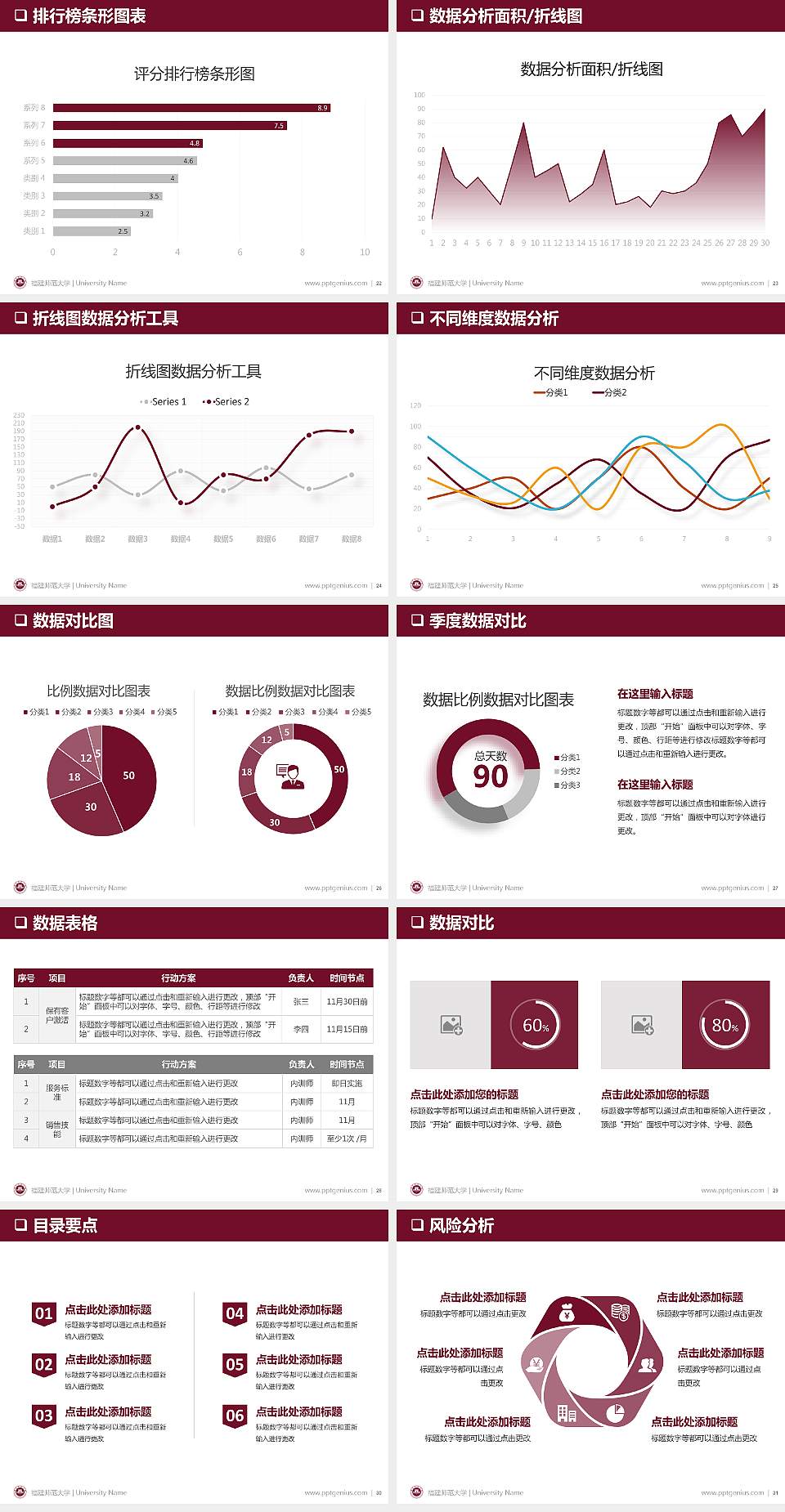 福建师范大学PPT模板下载4:3格式幻灯片预览图4
