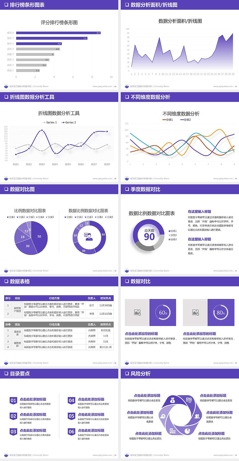 哈尔滨工程技术职业学院PPT模板下载4:3格式幻灯片预览图4