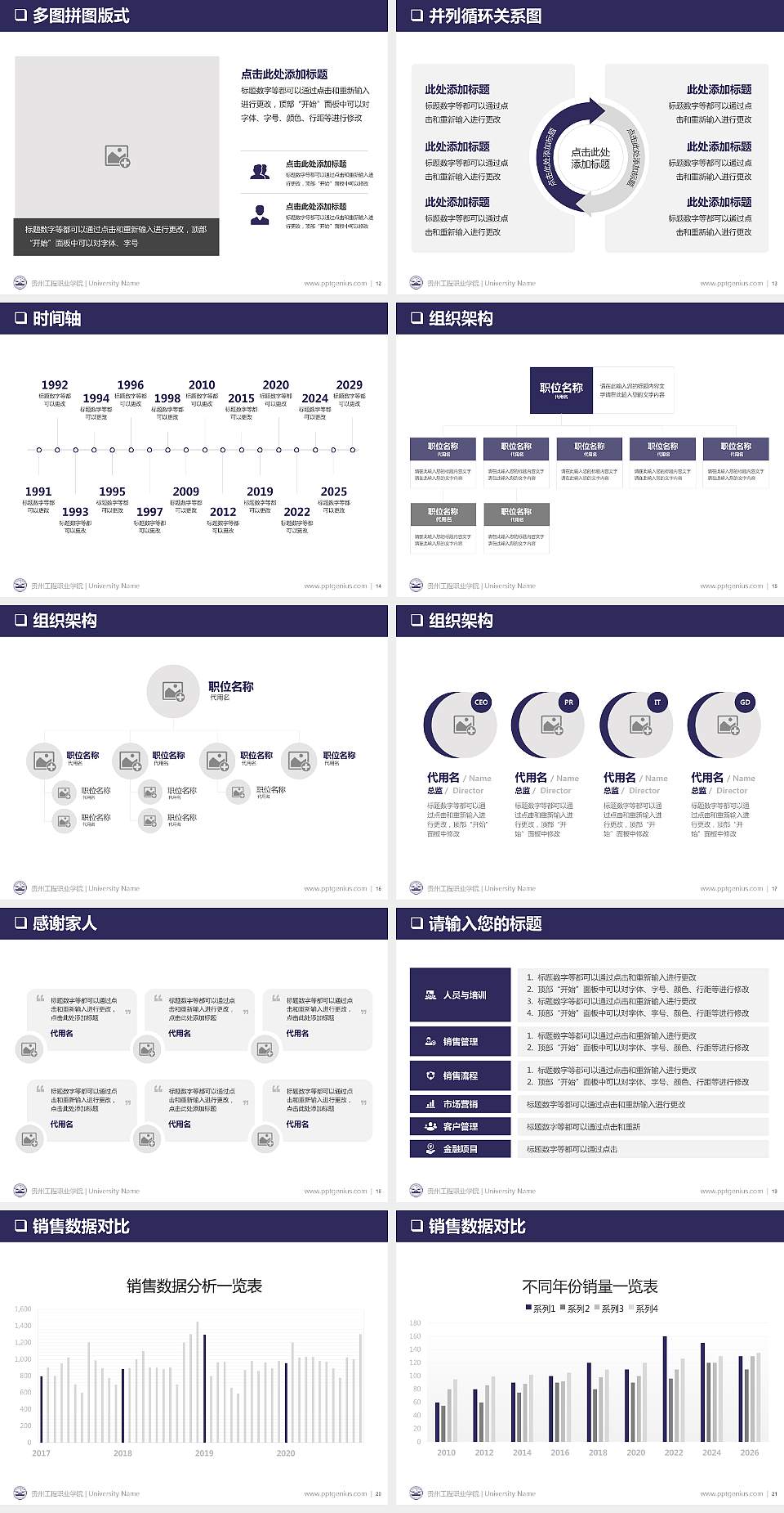 贵州工程职业学院PPT模板下载4:3格式幻灯片预览图3