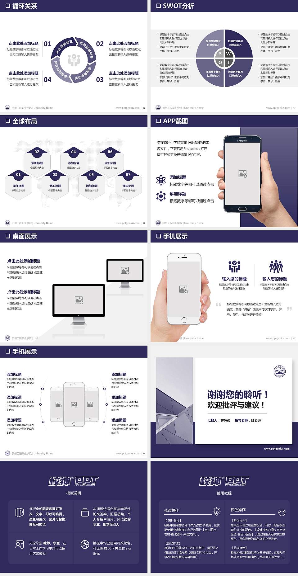 贵州工程职业学院PPT模板下载4:3格式幻灯片预览图5
