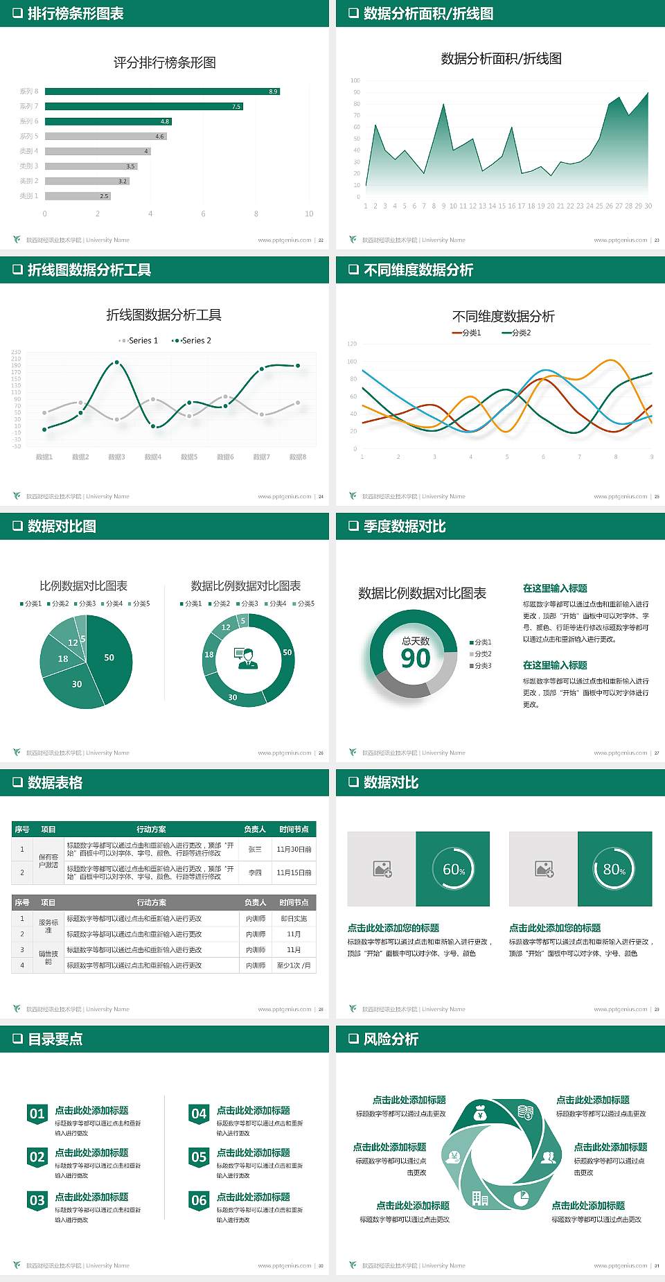 陕西财经职业技术学院PPT模板下载4:3格式幻灯片预览图4