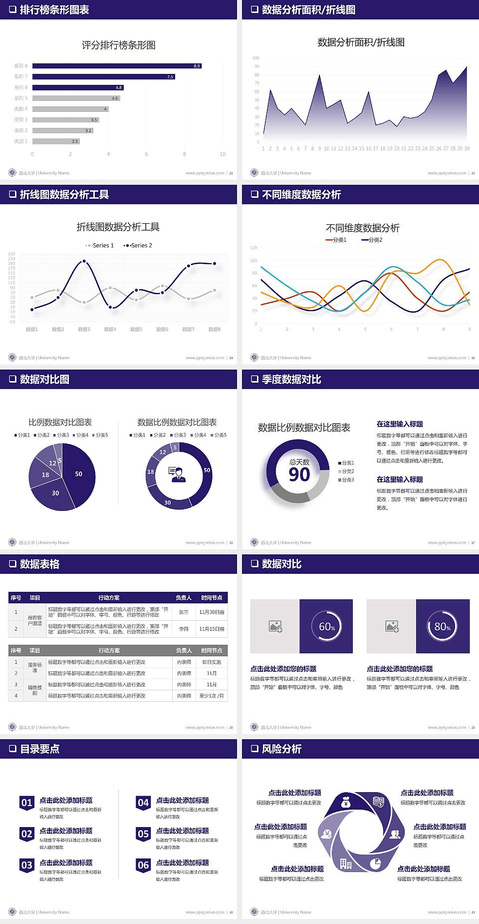 西北大学PPT模板下载4:3格式幻灯片预览图4