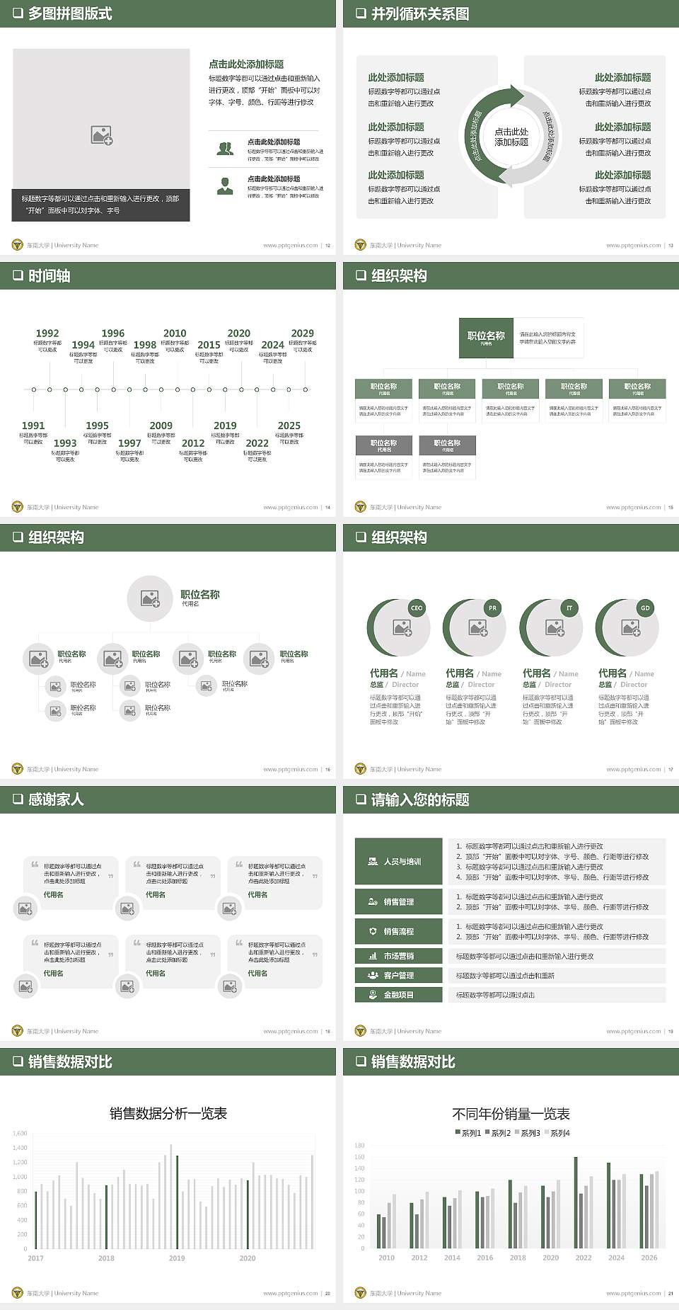 东南大学PPT模板下载4:3格式幻灯片预览图3