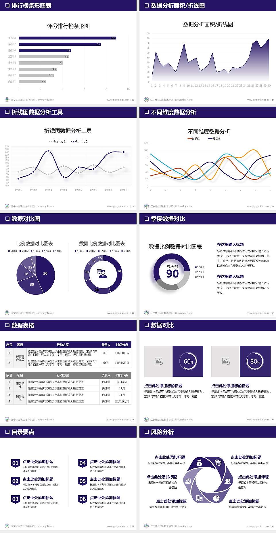 辽宁林业职业技术学院PPT模板下载4:3格式幻灯片预览图4