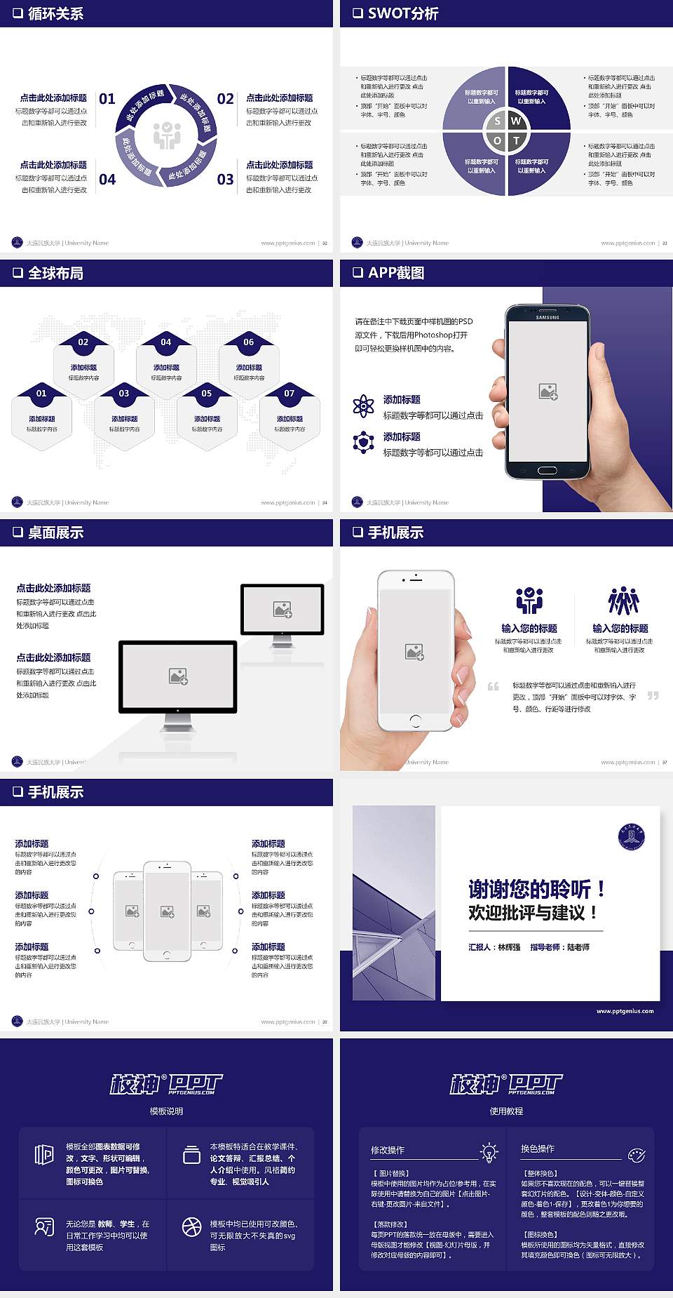 大连民族大学PPT模板下载4:3格式幻灯片预览图5