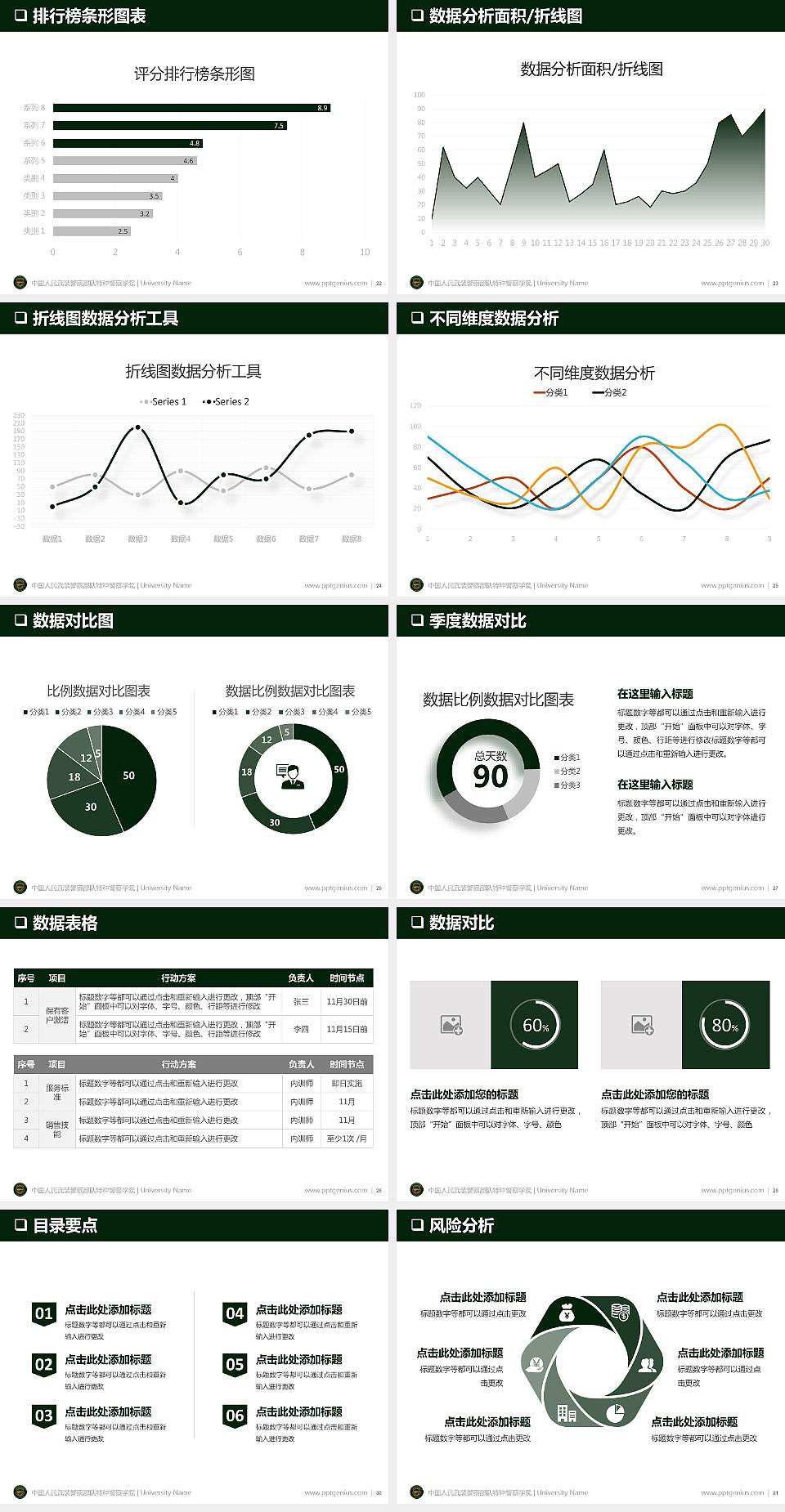 中国人民武装警察部队特种警察学院PPT模板下载4:3格式幻灯片预览图4