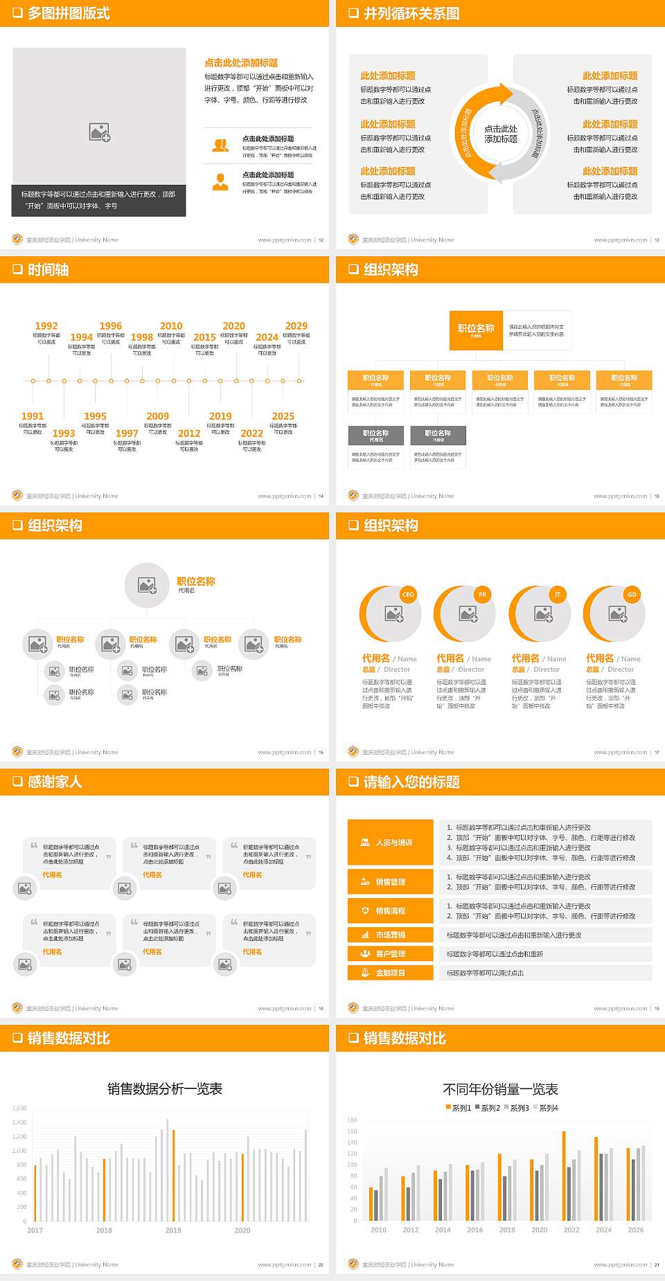 重庆财经职业学院PPT模板下载4:3格式幻灯片预览图3