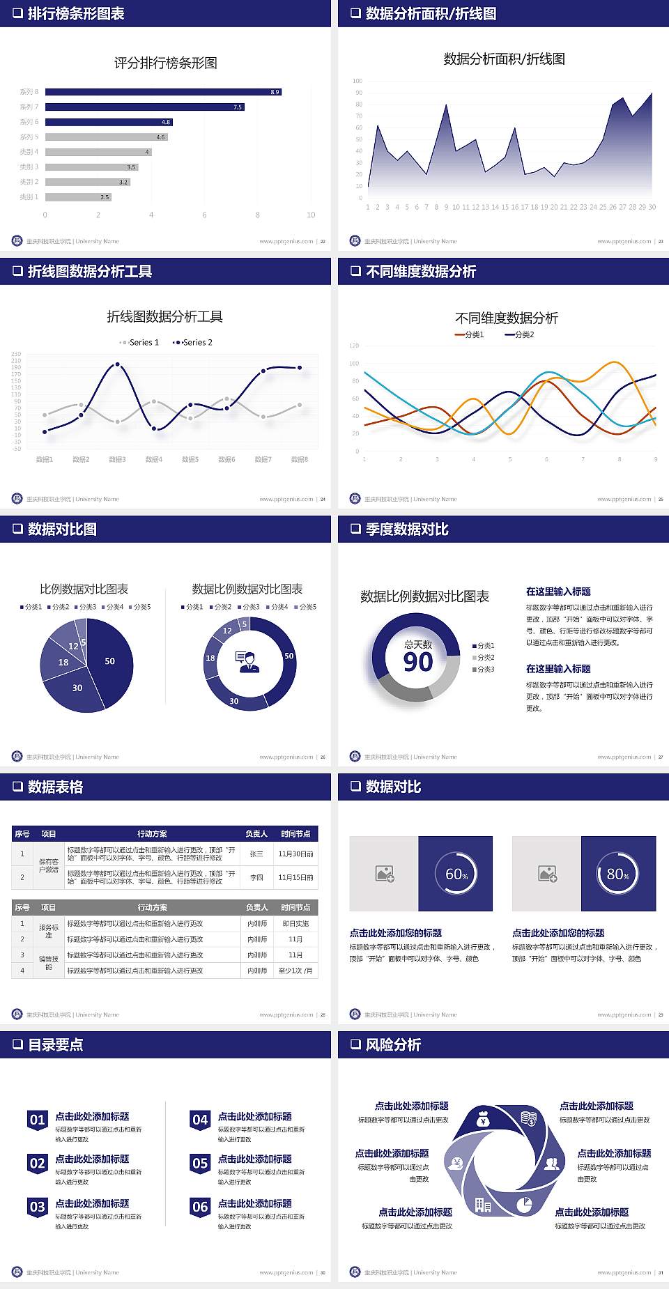 重庆科技职业学院PPT模板下载4:3格式幻灯片预览图4