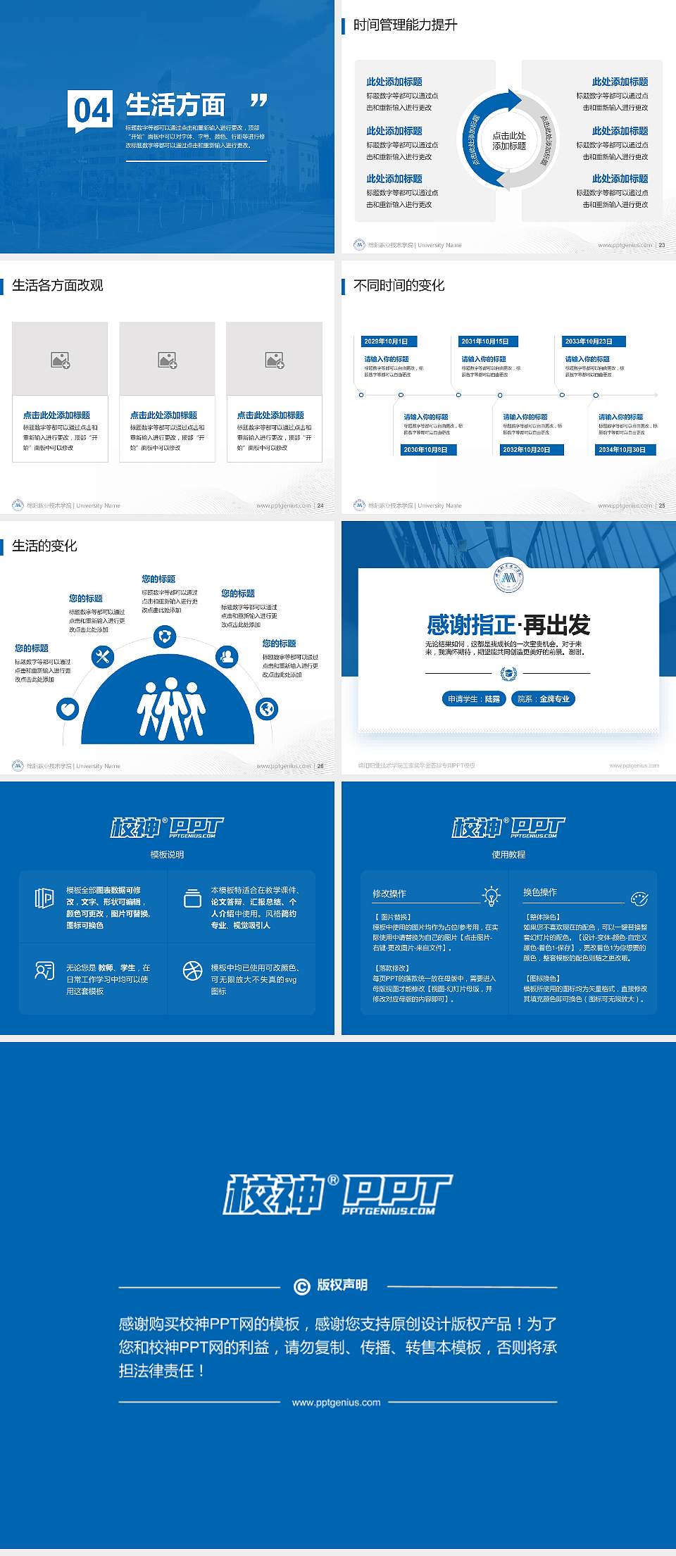 绵阳职业技术学院专用国家奖学金答辩PPT模板4:3格式幻灯片预览图4