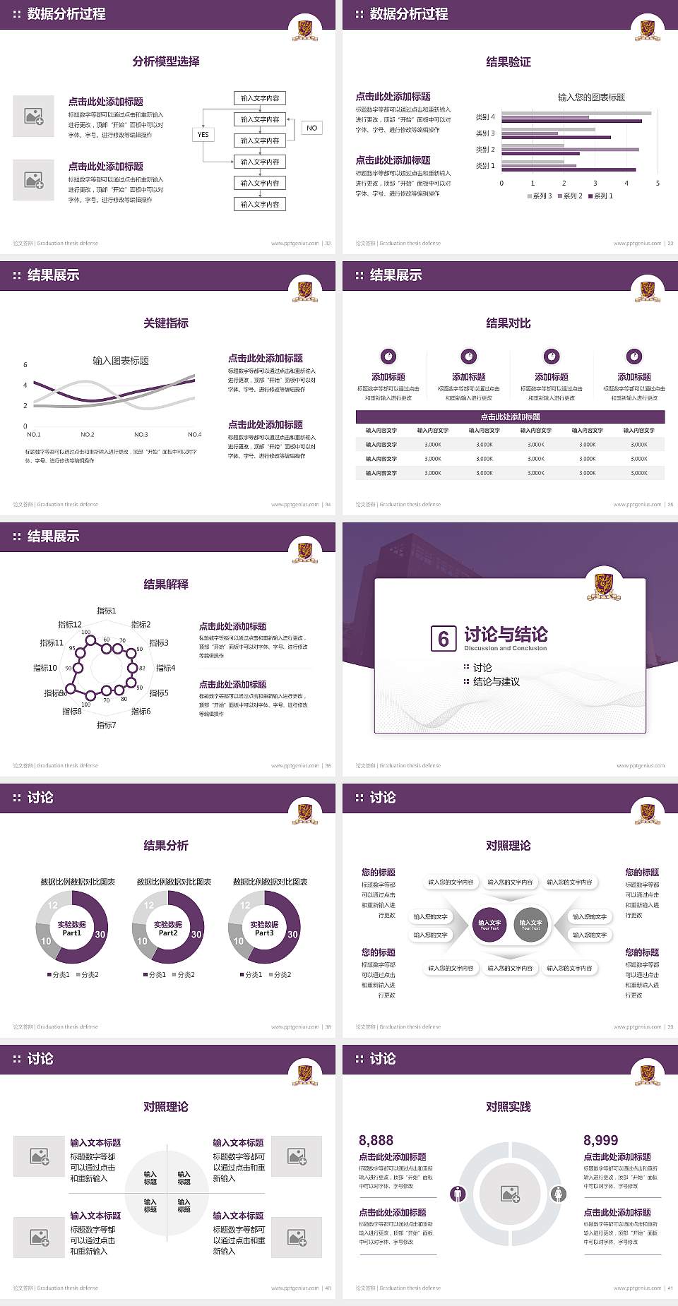 香港中文大学论文答辩标准PPT模板4:3格式幻灯片预览图5