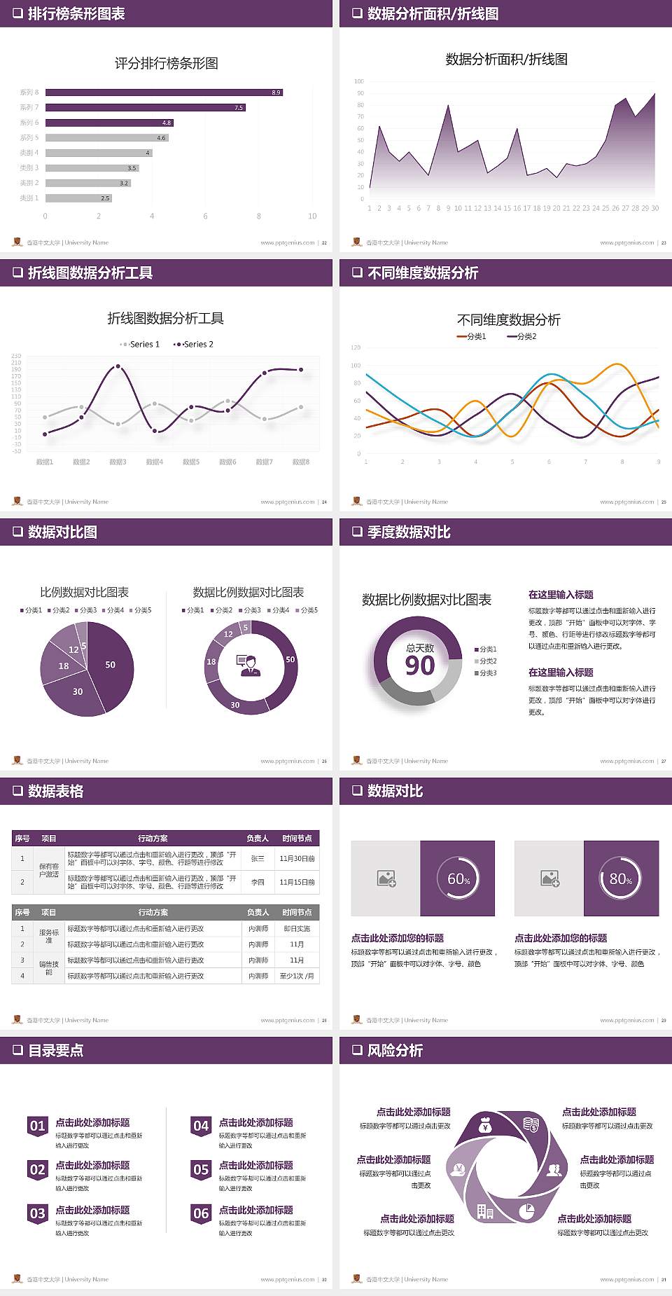 香港中文大学PPT模板下载4:3格式幻灯片预览图4