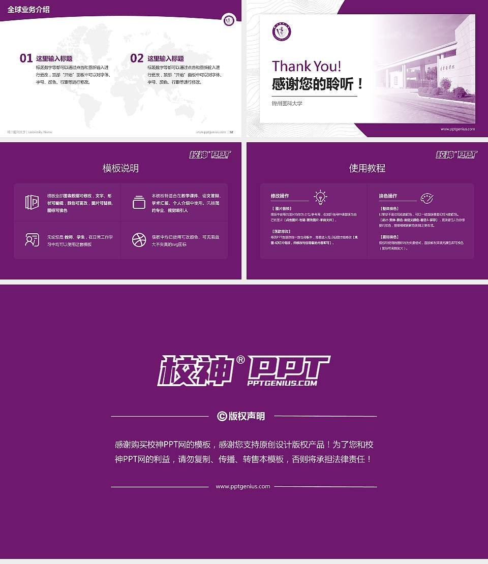 锦州医科大学学术汇报/学术交流研讨会通用PPT模板下载16:9格式幻灯片预览图5