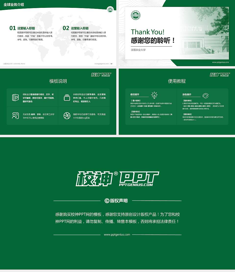 沈阳农业大学学术汇报/学术交流研讨会通用PPT模板下载16:9格式幻灯片预览图5