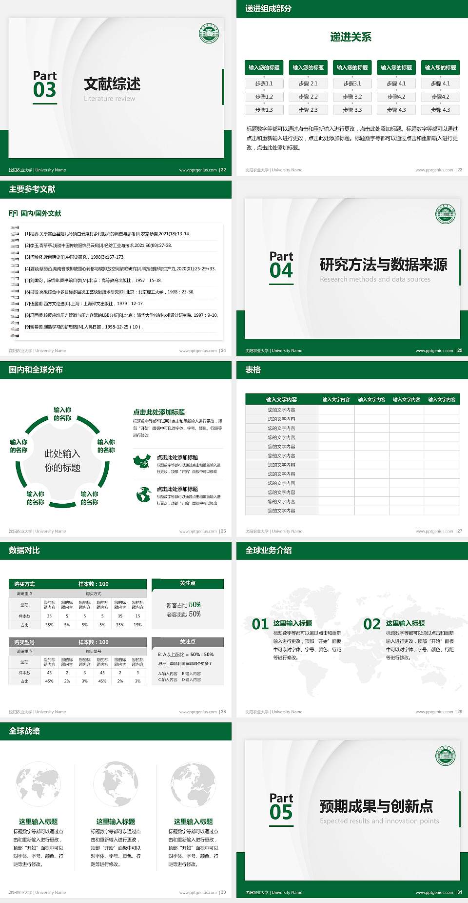 沈阳农业大学硕士研究生/本科生毕业论文答辩/开题报告通用PPT模板下载4:3格式幻灯片预览图4