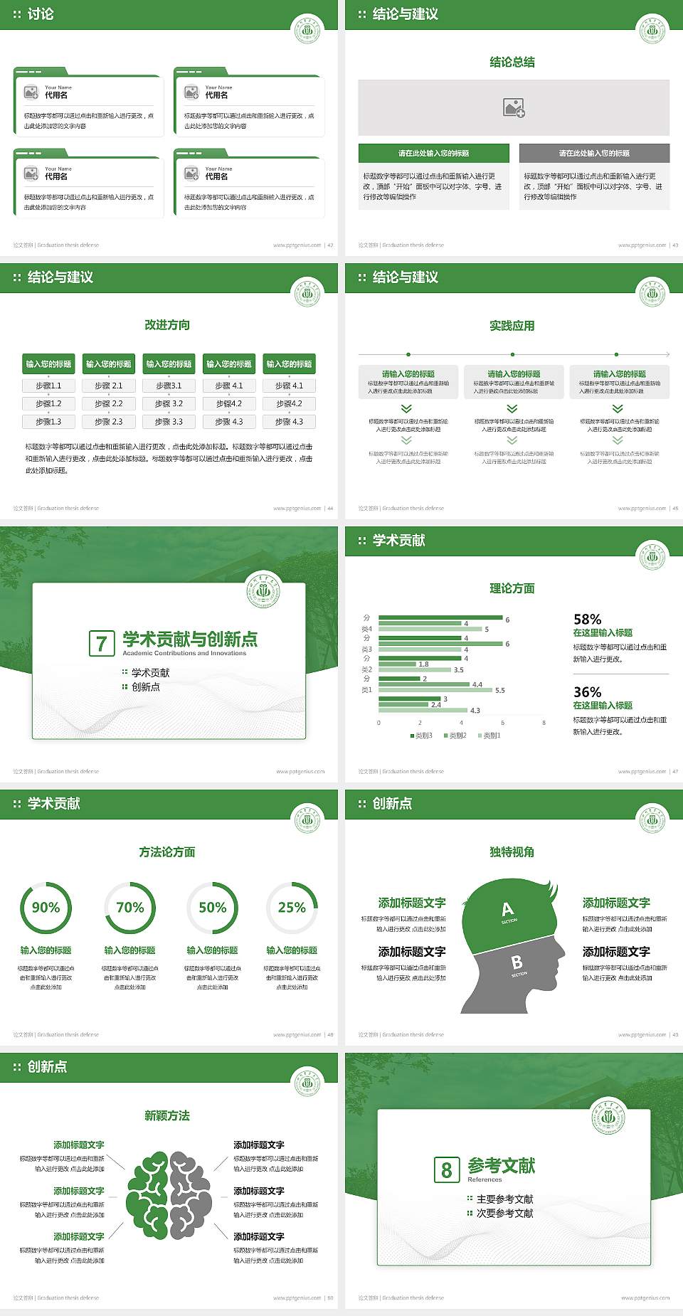 四川农业大学论文答辩标准PPT模板4:3格式幻灯片预览图6