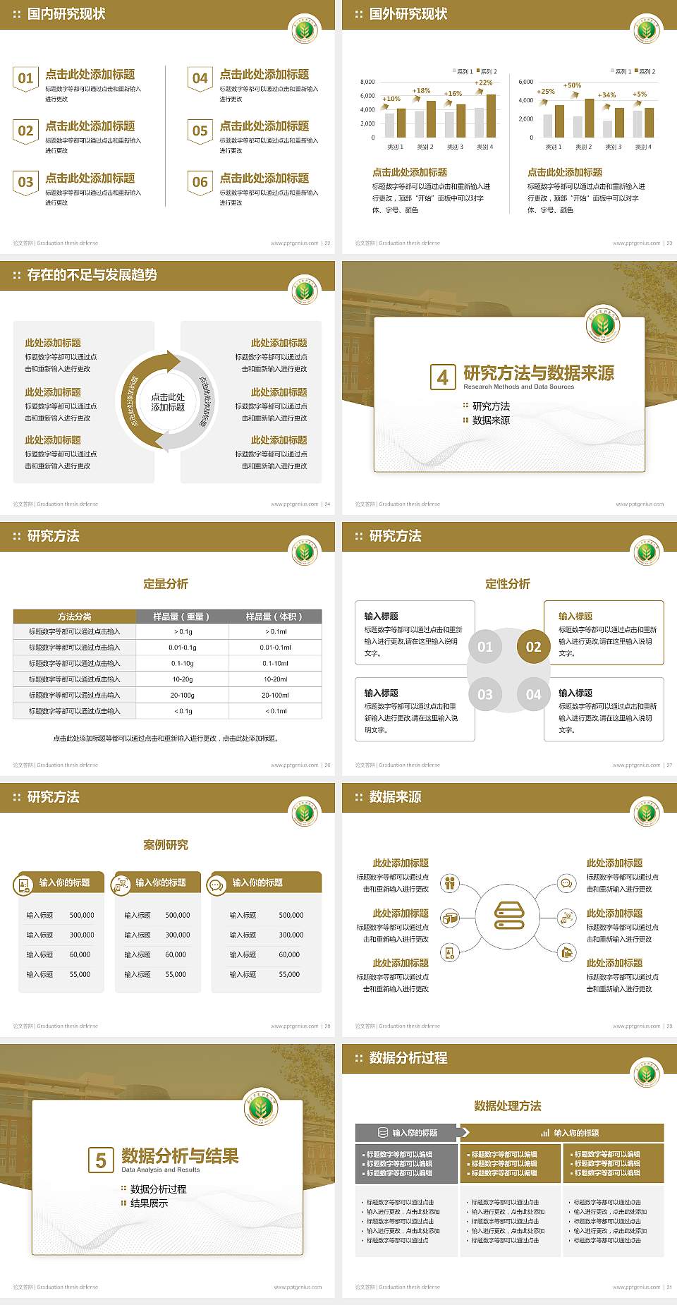 西北农林科技大学论文答辩标准PPT模板4:3格式幻灯片预览图4