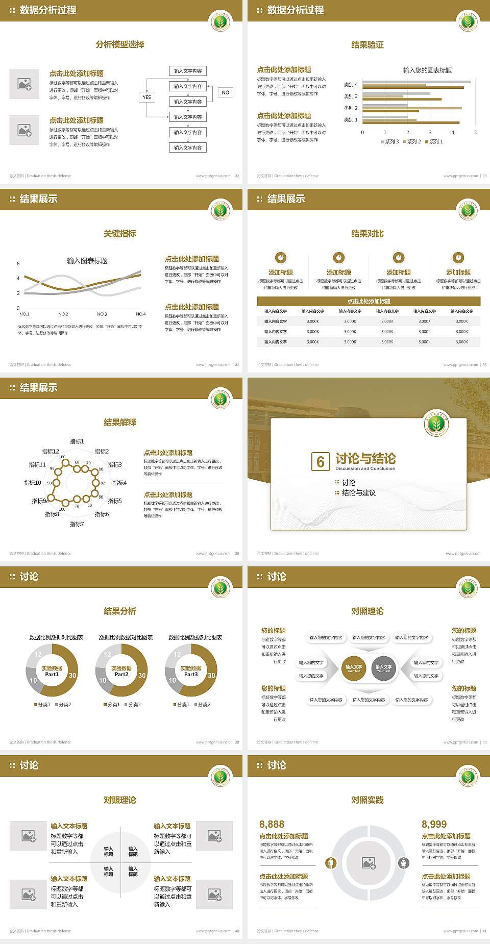 西北农林科技大学论文答辩标准PPT模板4:3格式幻灯片预览图5
