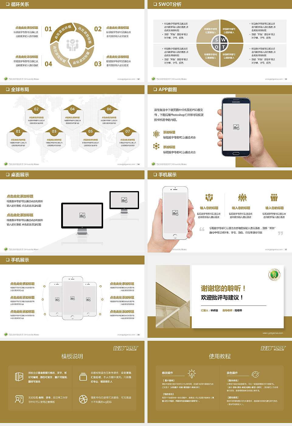 西北农林科技大学PPT模板下载16:9格式幻灯片预览图5