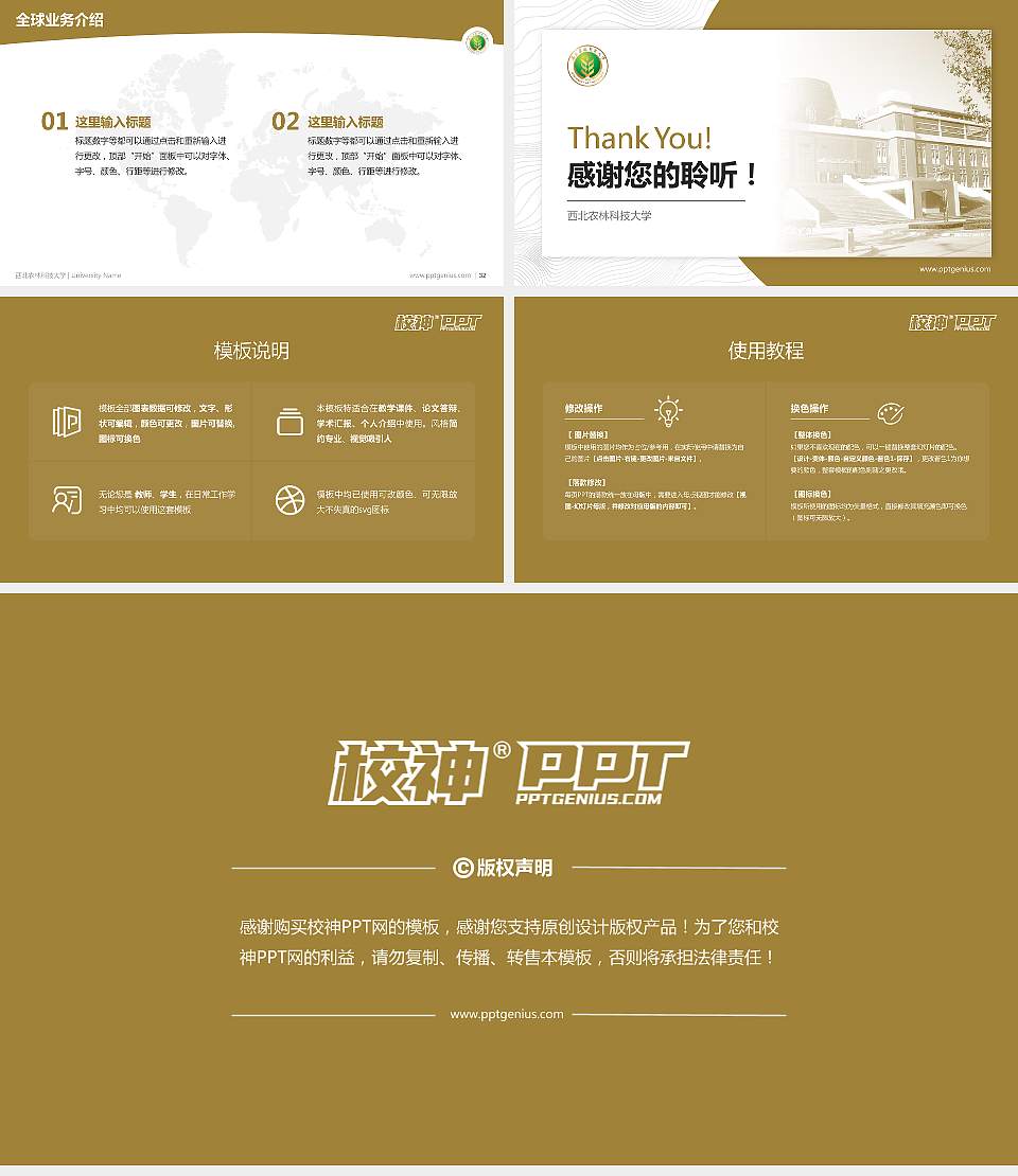 西北农林科技大学学术汇报/学术交流研讨会通用PPT模板下载16:9格式幻灯片预览图5