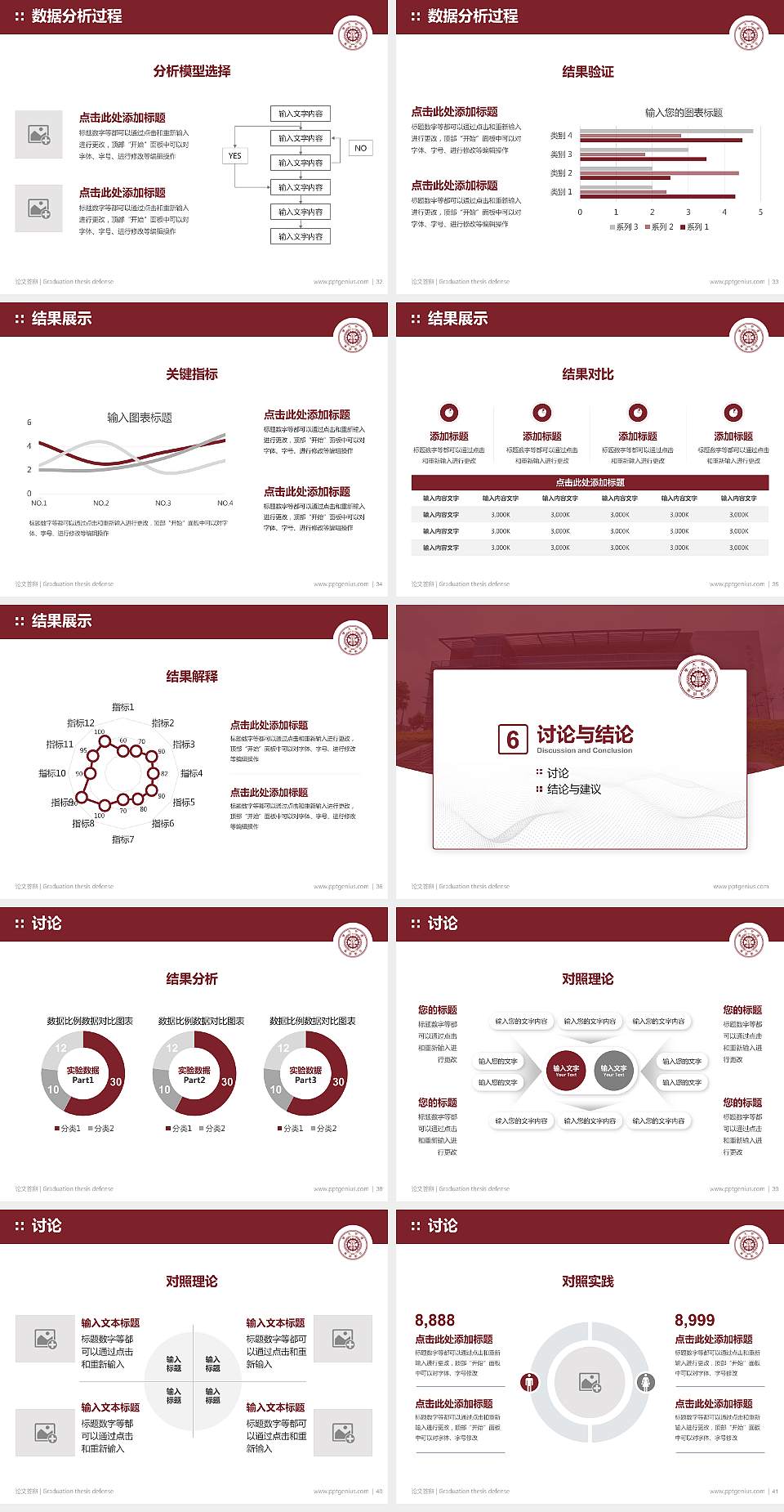 台湾逢甲大学论文答辩标准PPT模板4:3格式幻灯片预览图5