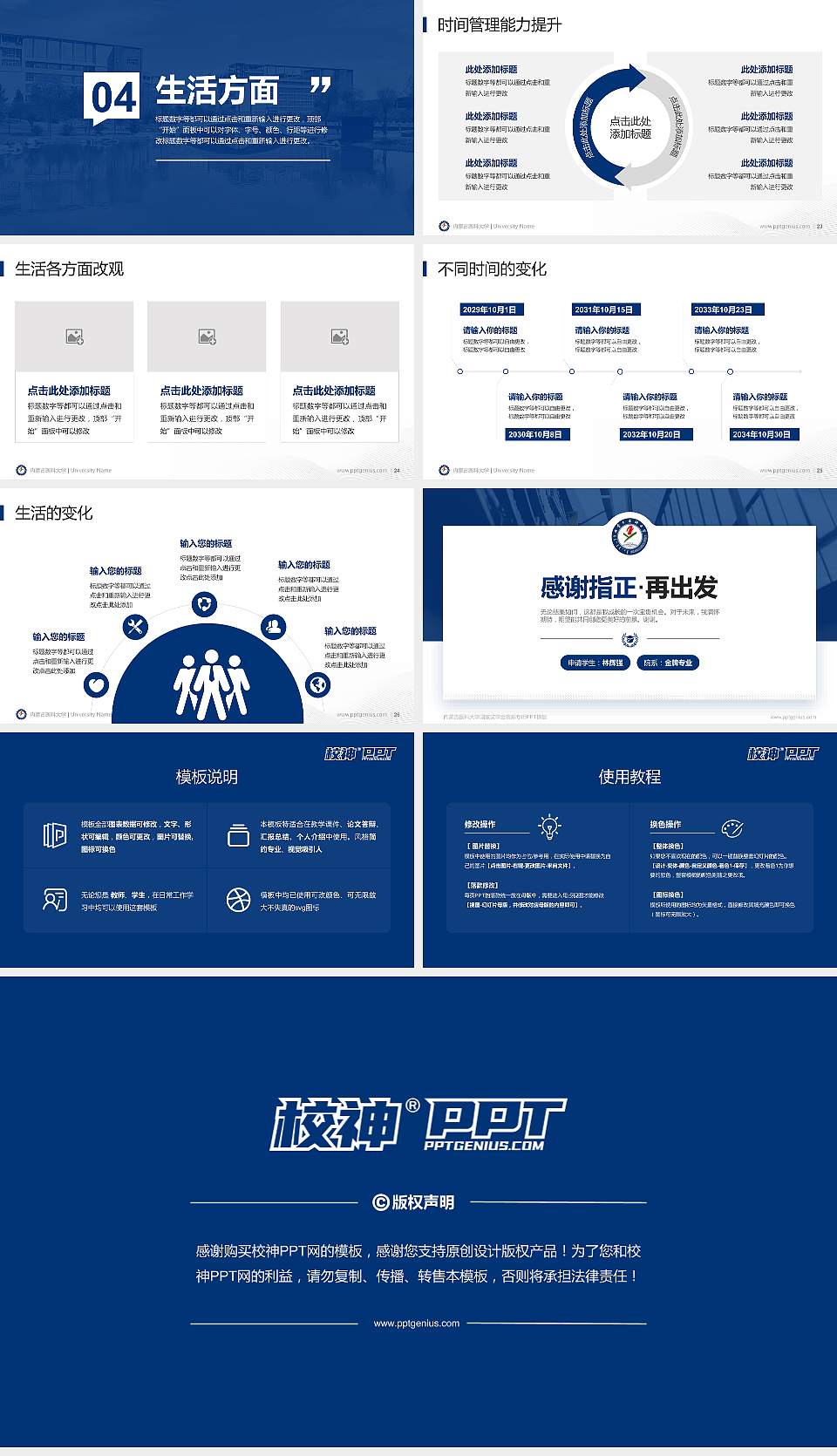 内蒙古医科大学专用国家奖学金答辩PPT模板16:9格式幻灯片预览图4