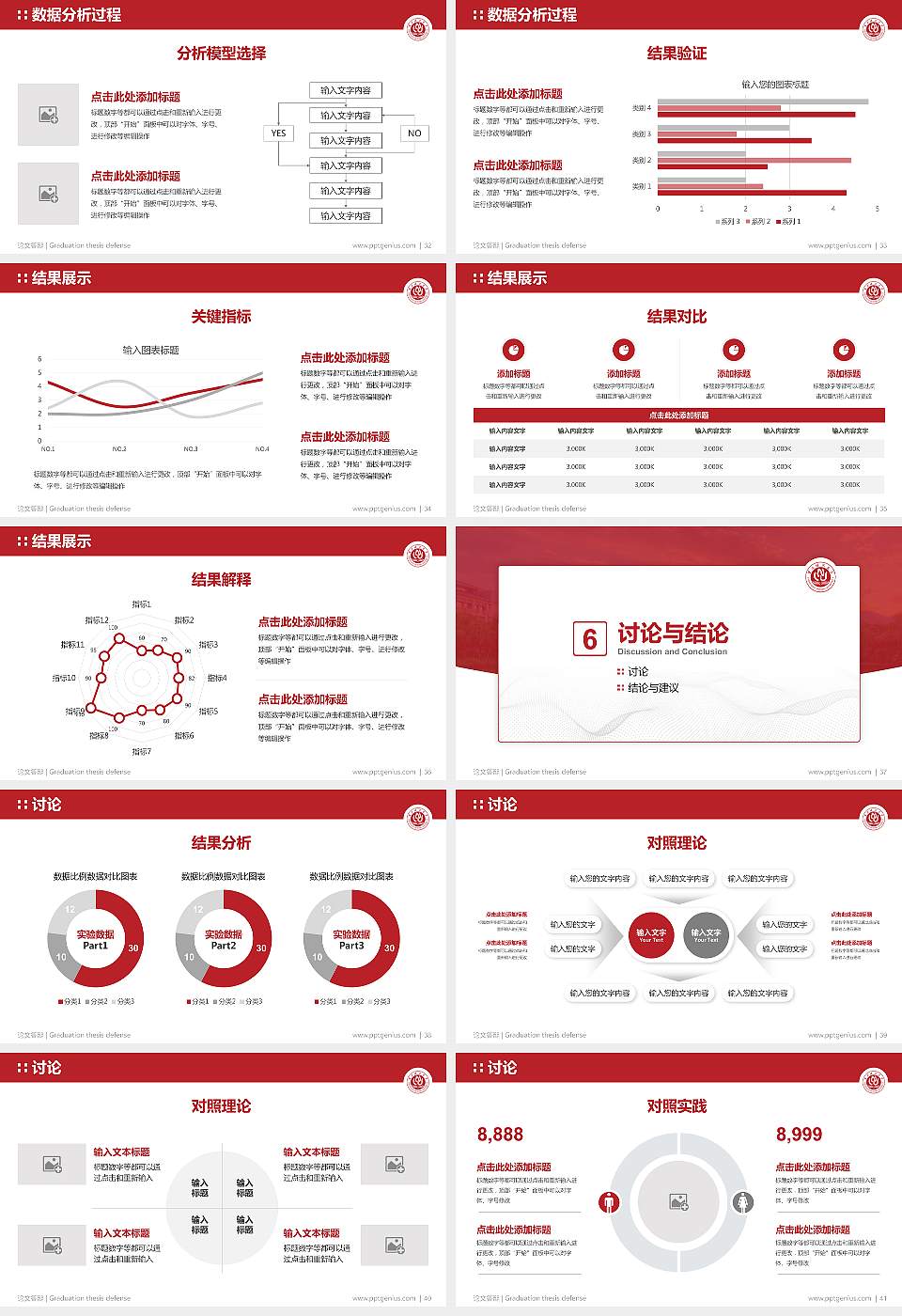 重庆师范大学论文答辩标准PPT模板16:9格式幻灯片预览图5