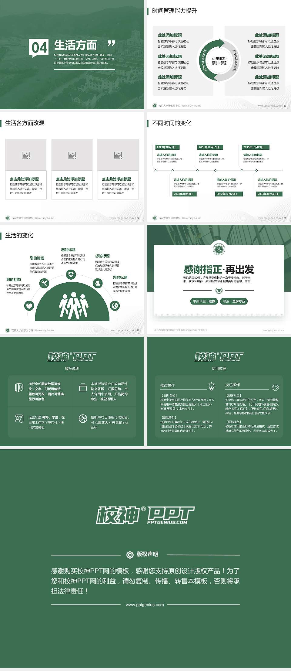 吉首大学张家界学院专用国家奖学金答辩PPT模板4:3格式幻灯片预览图4